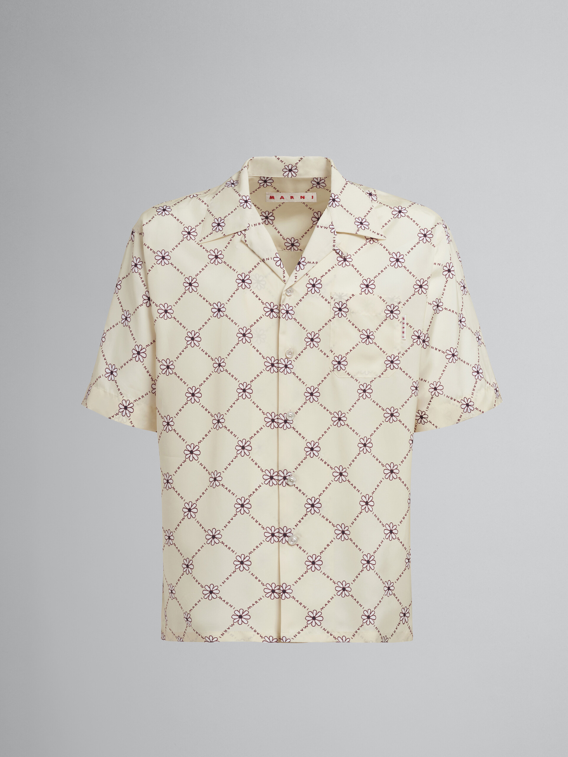 Marnigramプリント ホワイトビスコー地ボーリングシャツ - シャツ - Image 1