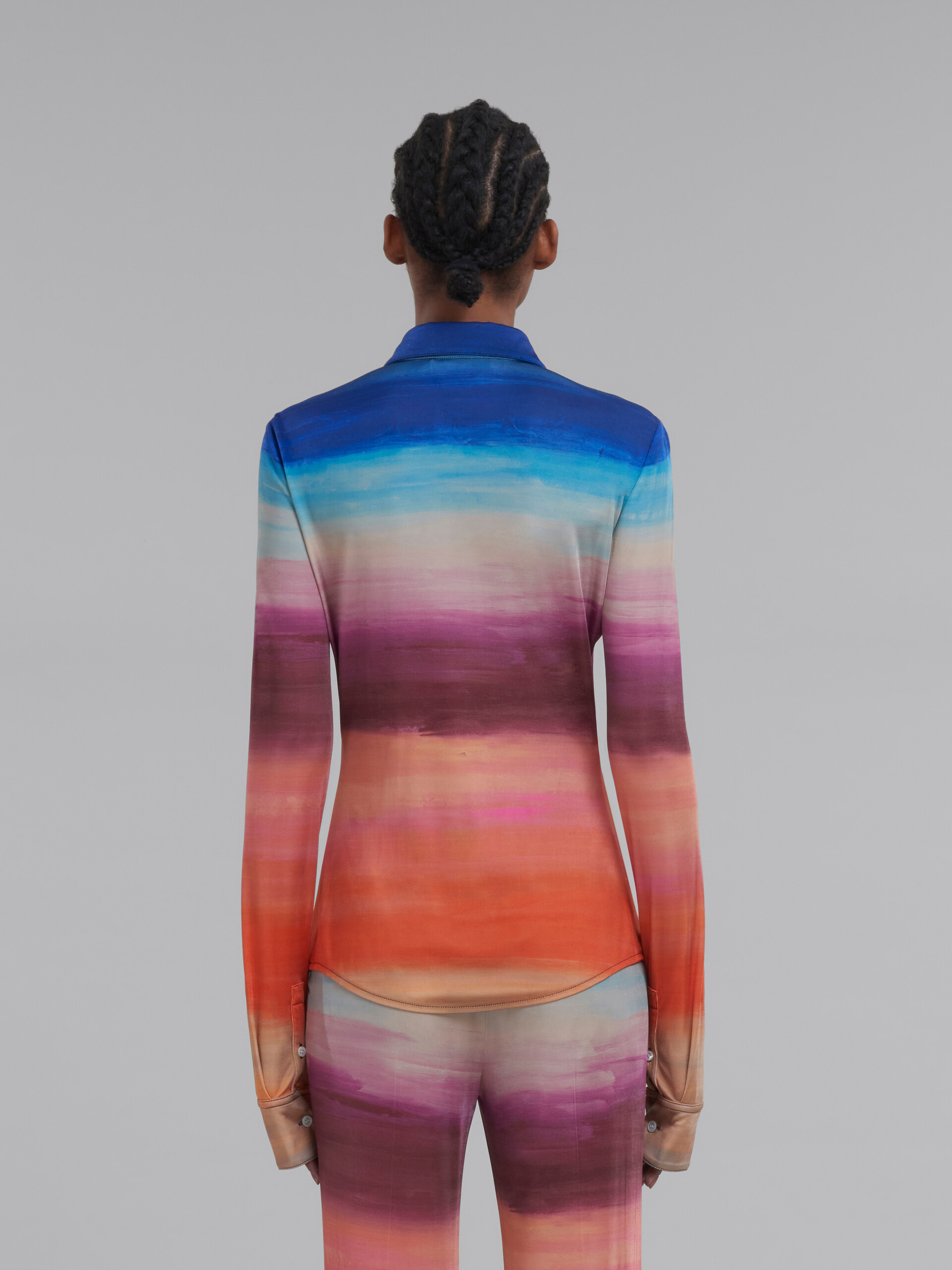 Multicoloured viscose jersey shirt with Dark Side of the Moon print - Shirts - Image 3