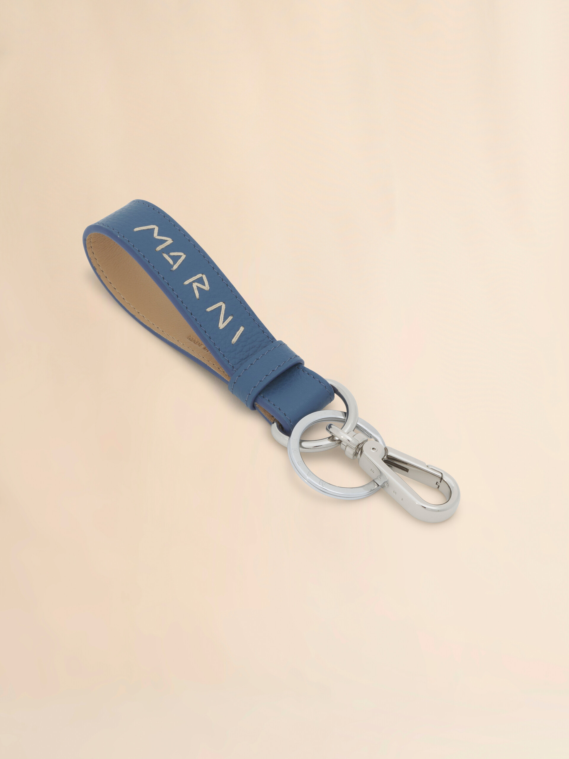 ブルー レザー製キーリング、Marni Mending入り - キーホルダー - Image 3
