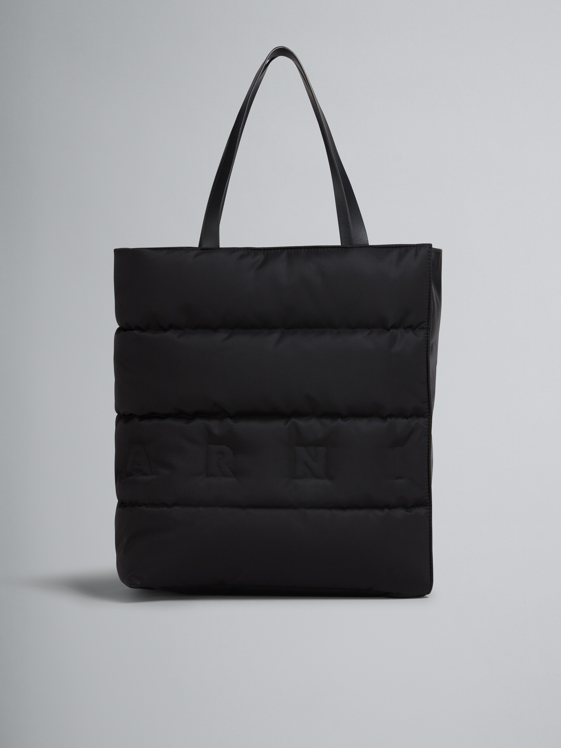 Black MUSEO SOFT tote bag in quilted nylon - Shopping Bags - Image 1