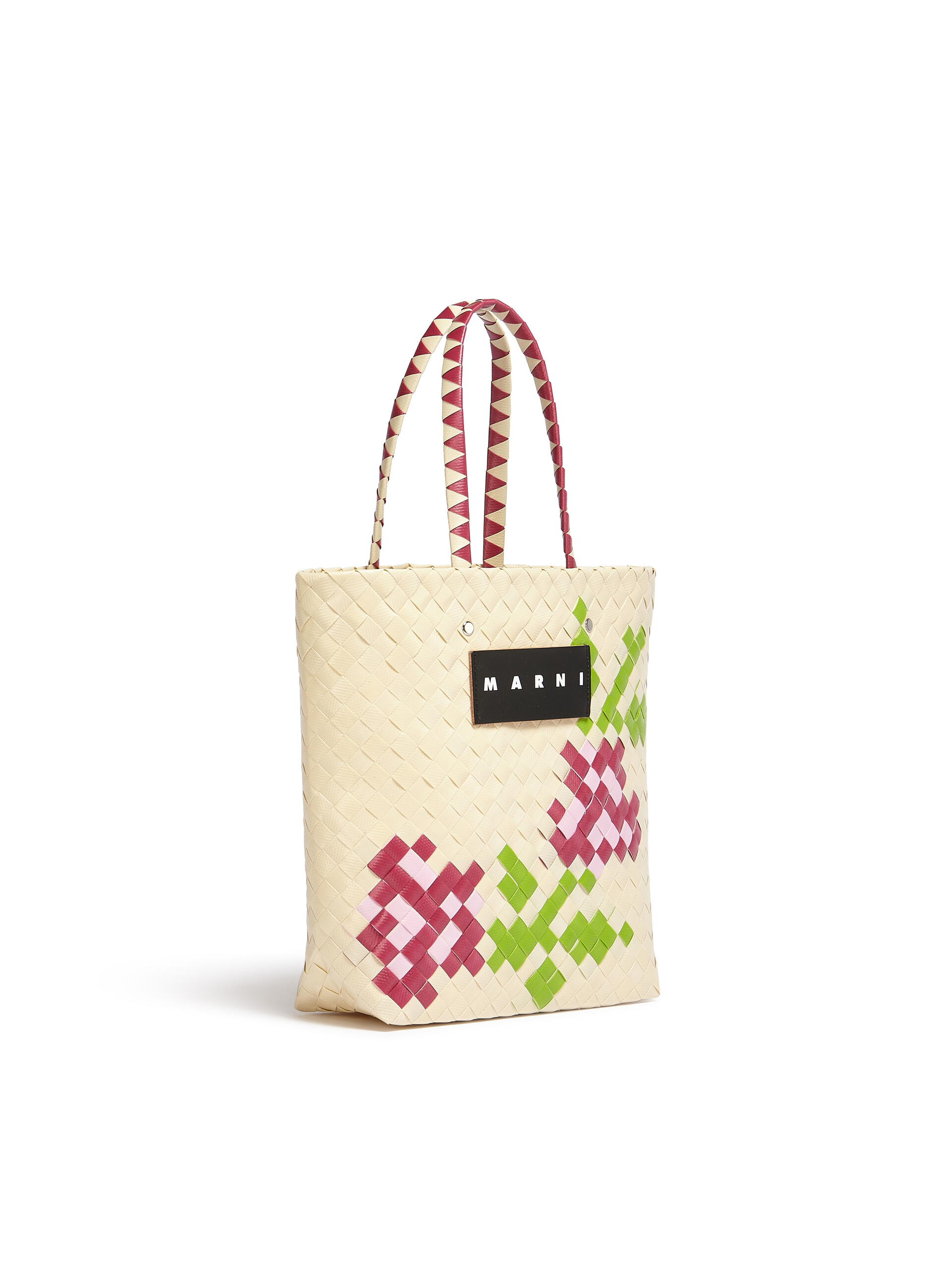 MARNI MARKET BORA small bag in white flower motif - Shopping Bags - Image 2