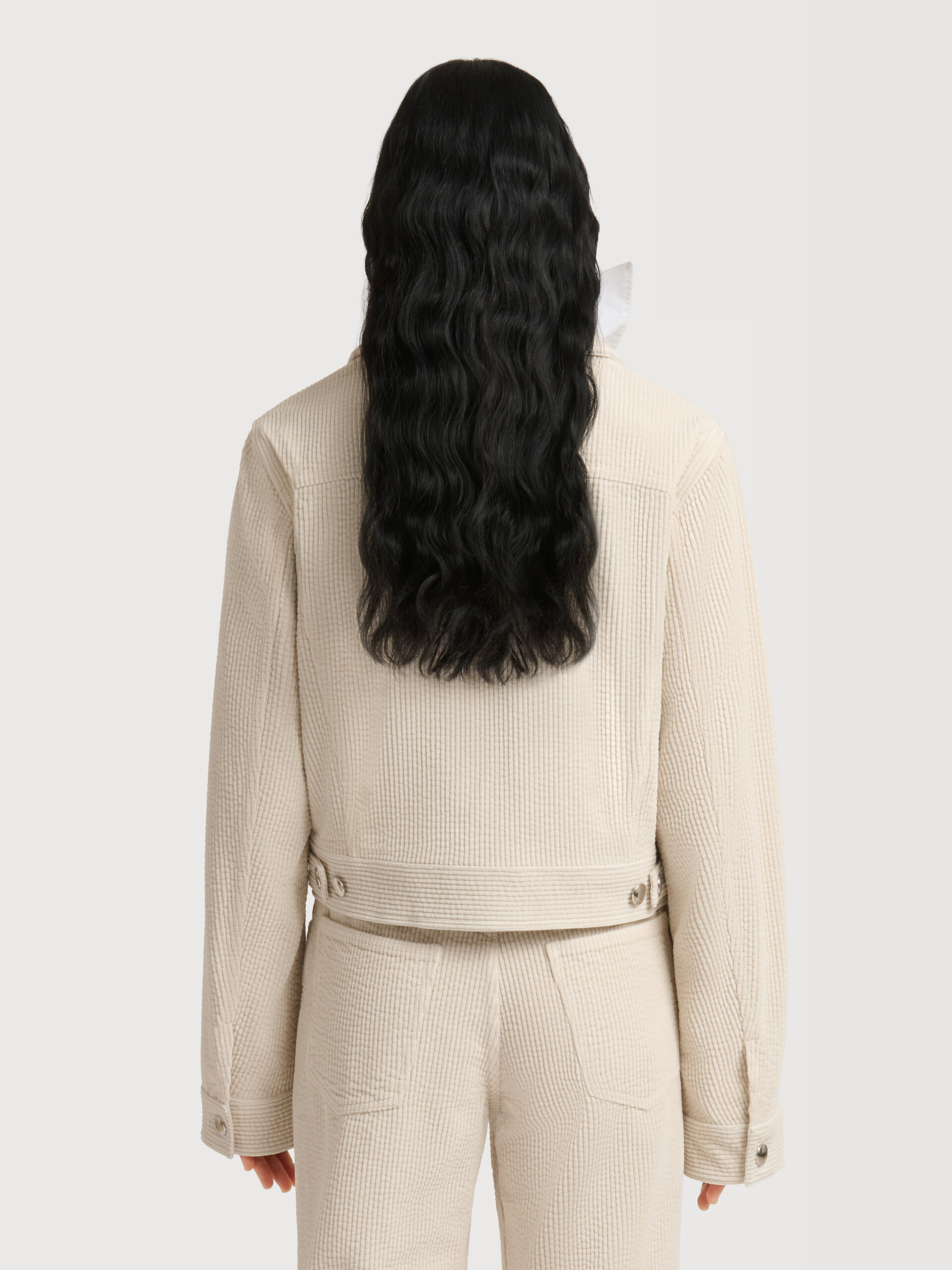 Cream corduroy trucker jacket - Jackets - Image 4