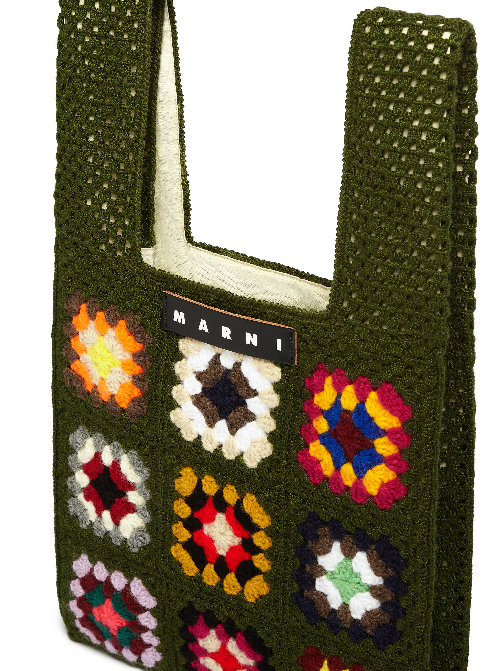 MARNI MARKET FISH bag in green crochet - Bags - Image 4