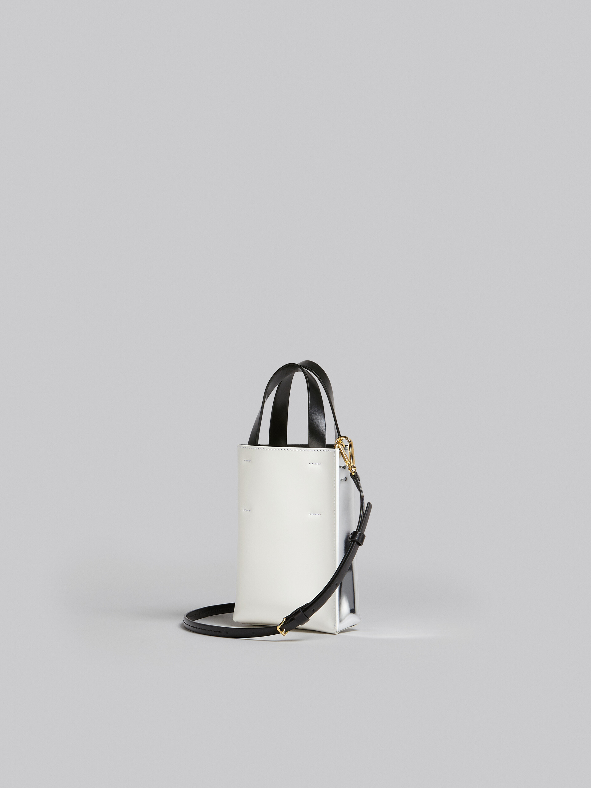 Museo Nano Bag in silver mirrored leather - Shopping Bags - Image 3