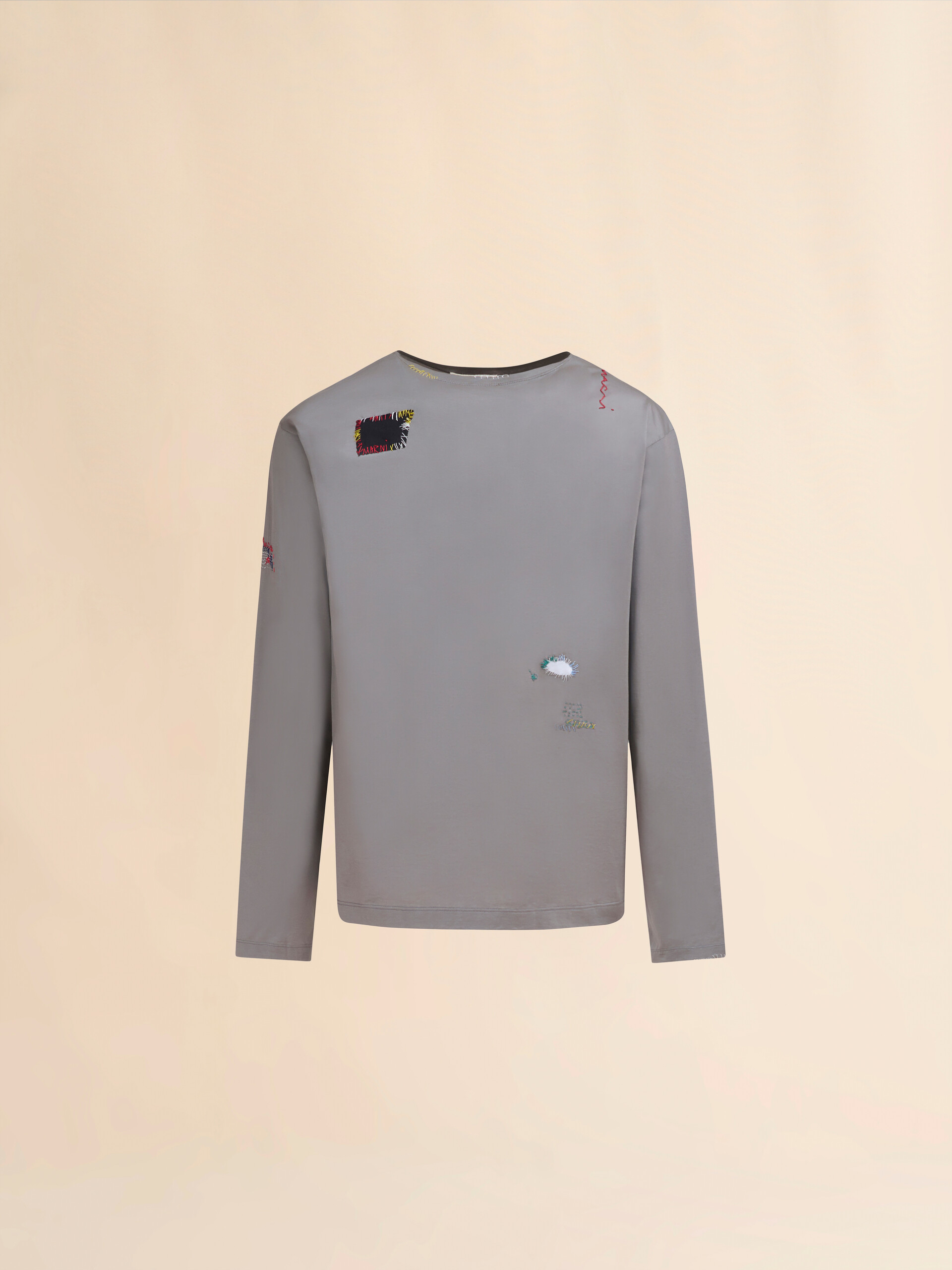 Grey organic cotton long sleeved T-shirt - Shirts - Image 1