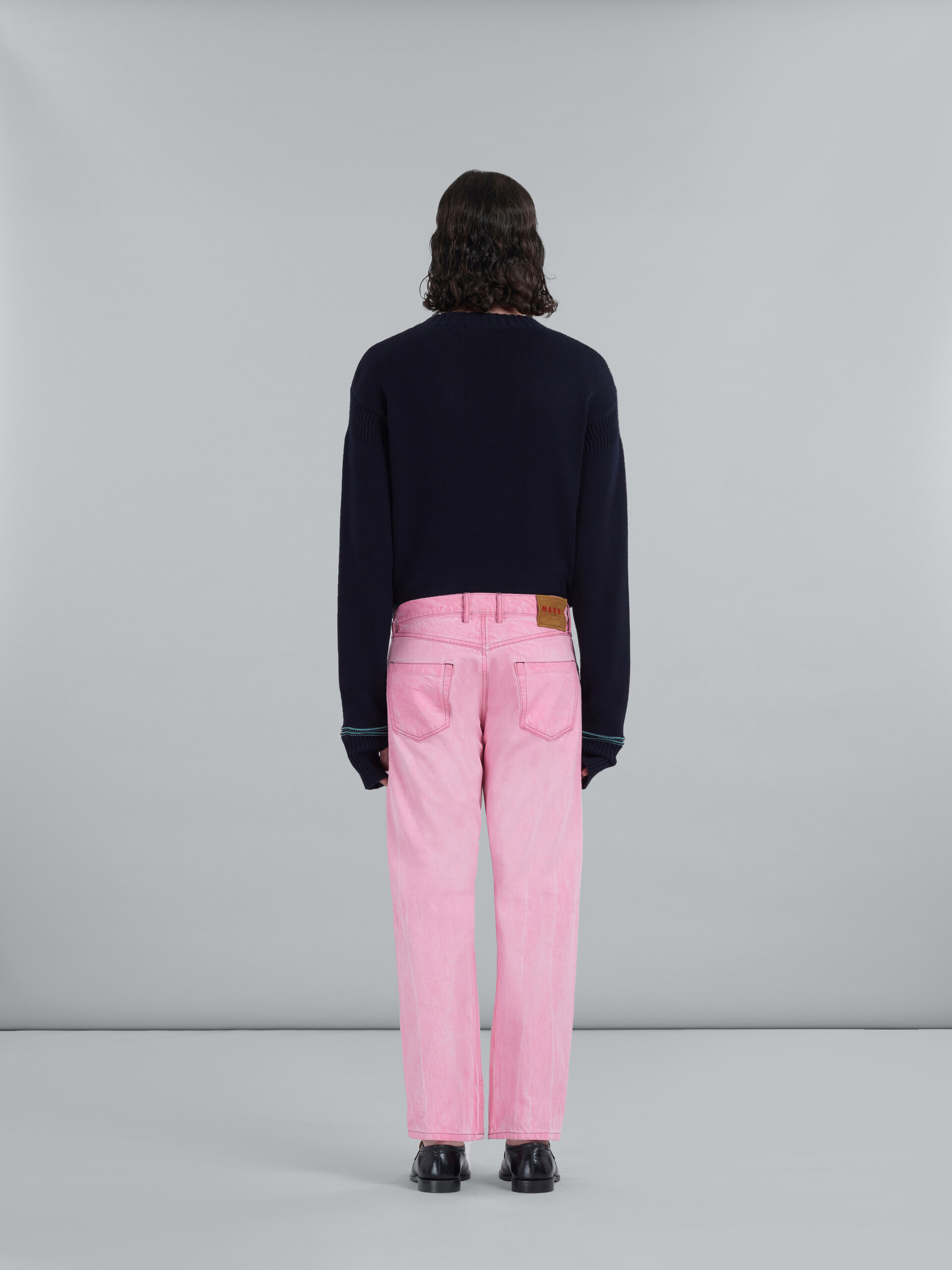 Straight trousers in pink cotton drill - Pants - Image 3