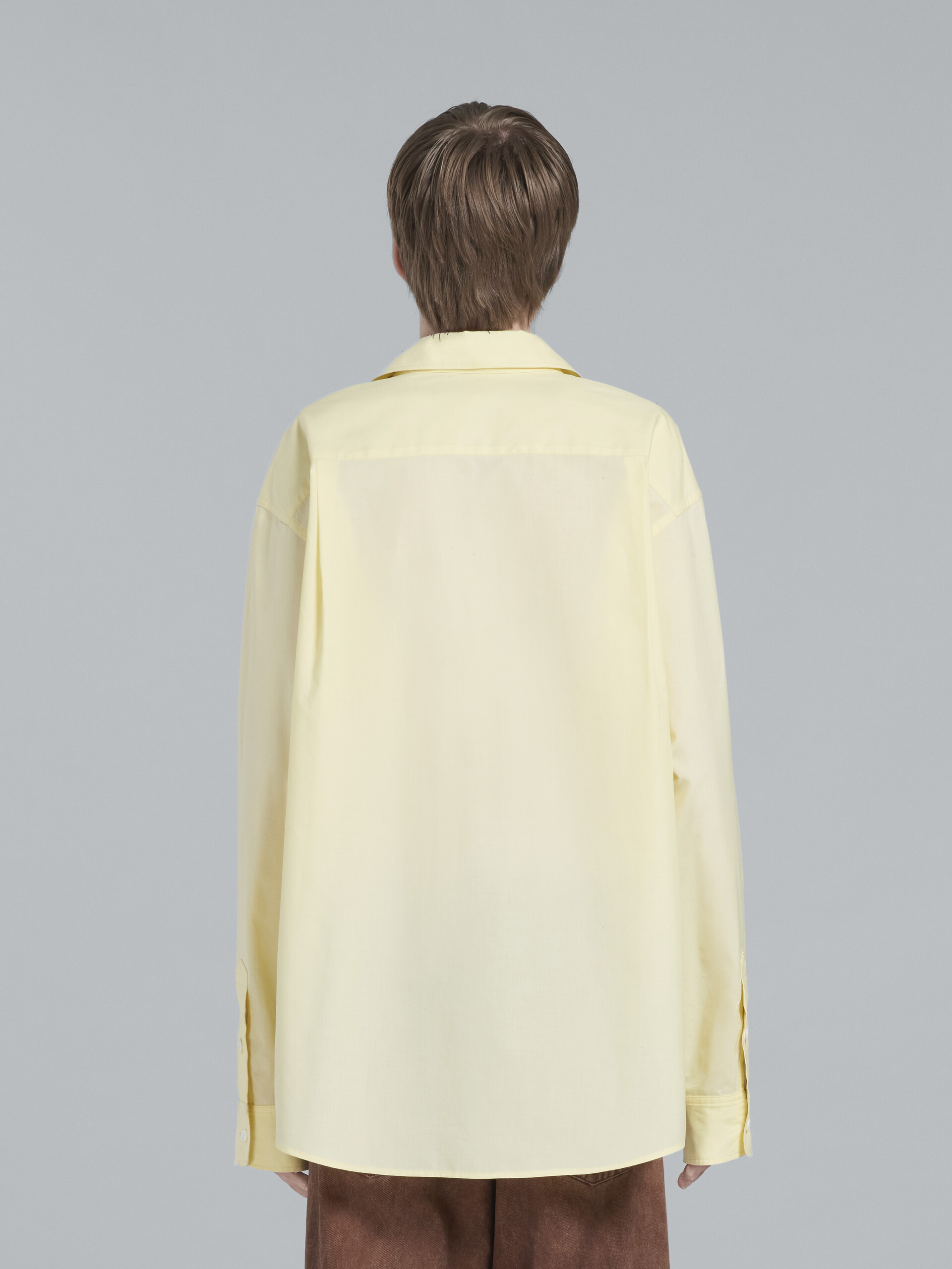릴렉스 핏 티어스 장식 옐로우 코튼 셔츠 - Shirts - Image 3