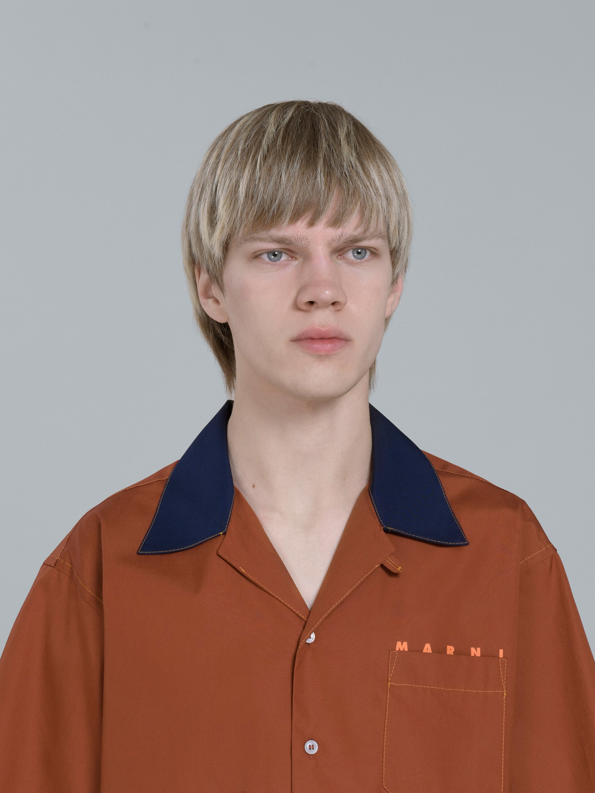 ブラウン ロゴプリント ポプリン製ボウリングシャツ - シャツ - Image 4