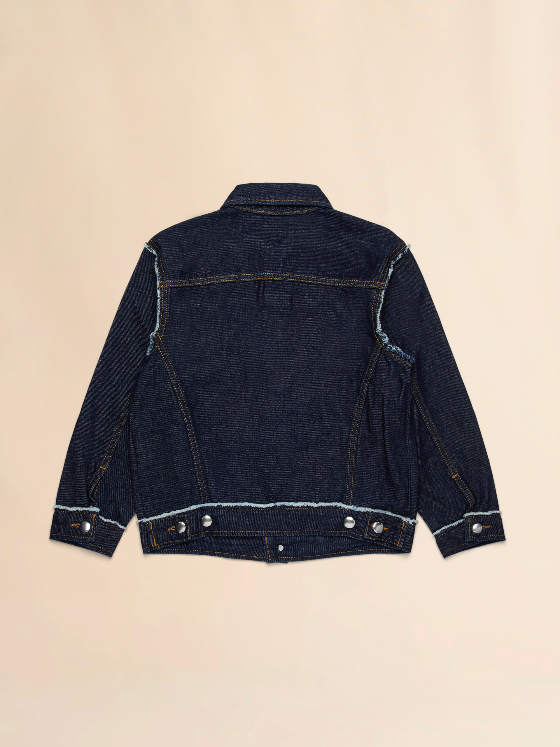 Dark denim jacket with frayed details - Jackets - Image 2