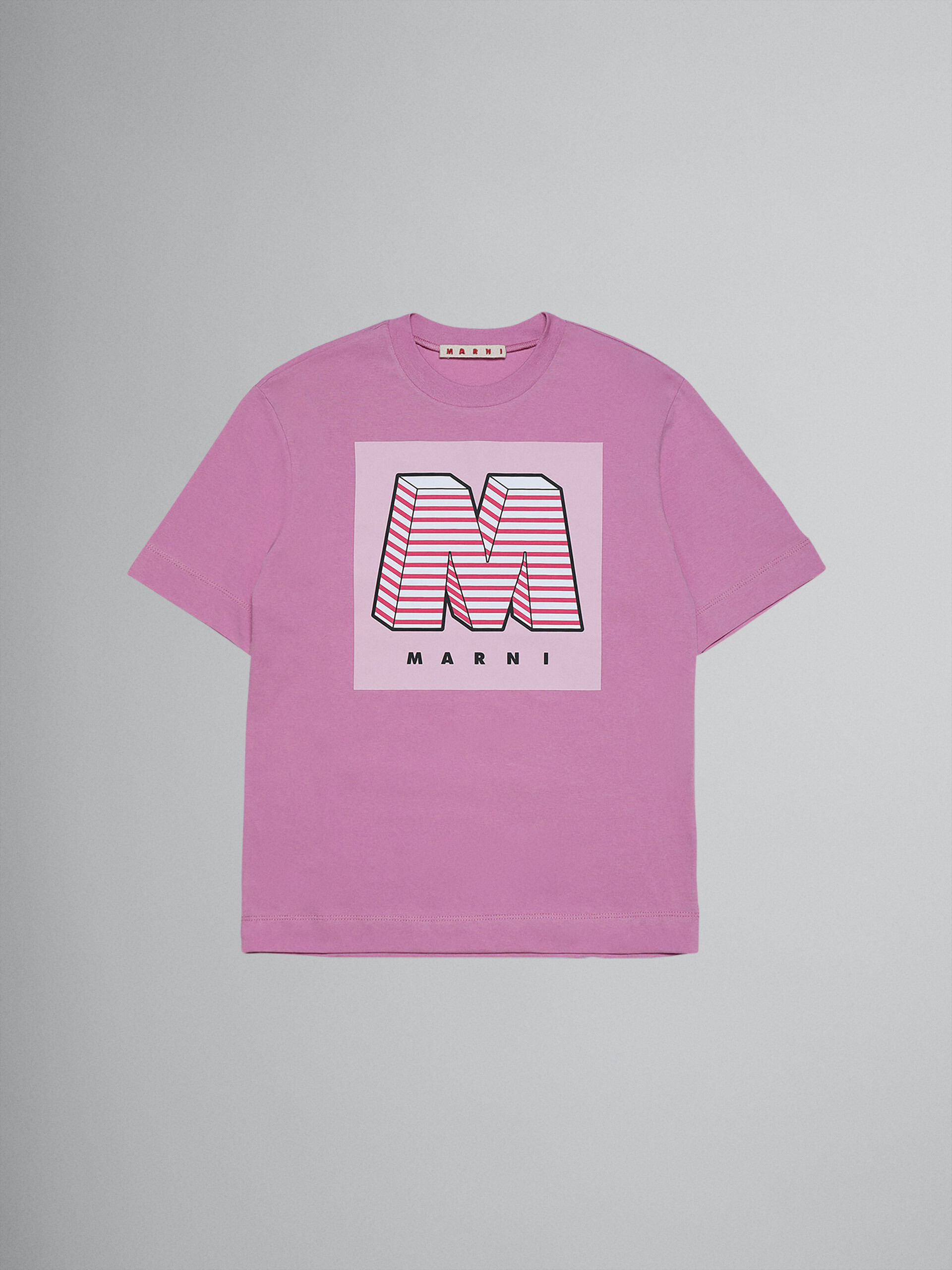 „M“ T-Shirt aus rosafarbenem Baumwolljersey - T-shirts - Image 1