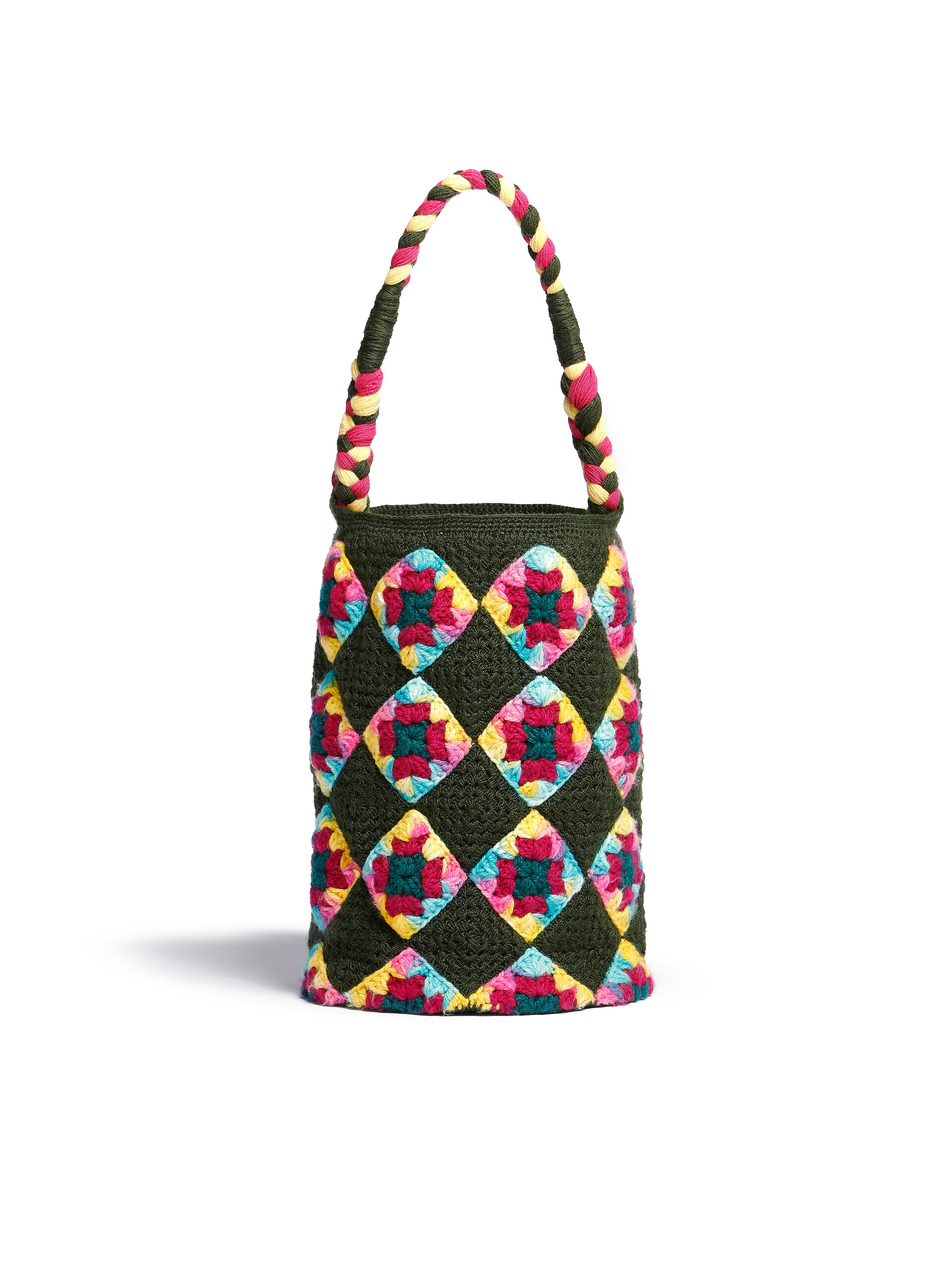 Large green Marni Market multicoloured crochet bag - Shopping Bags - Image 3