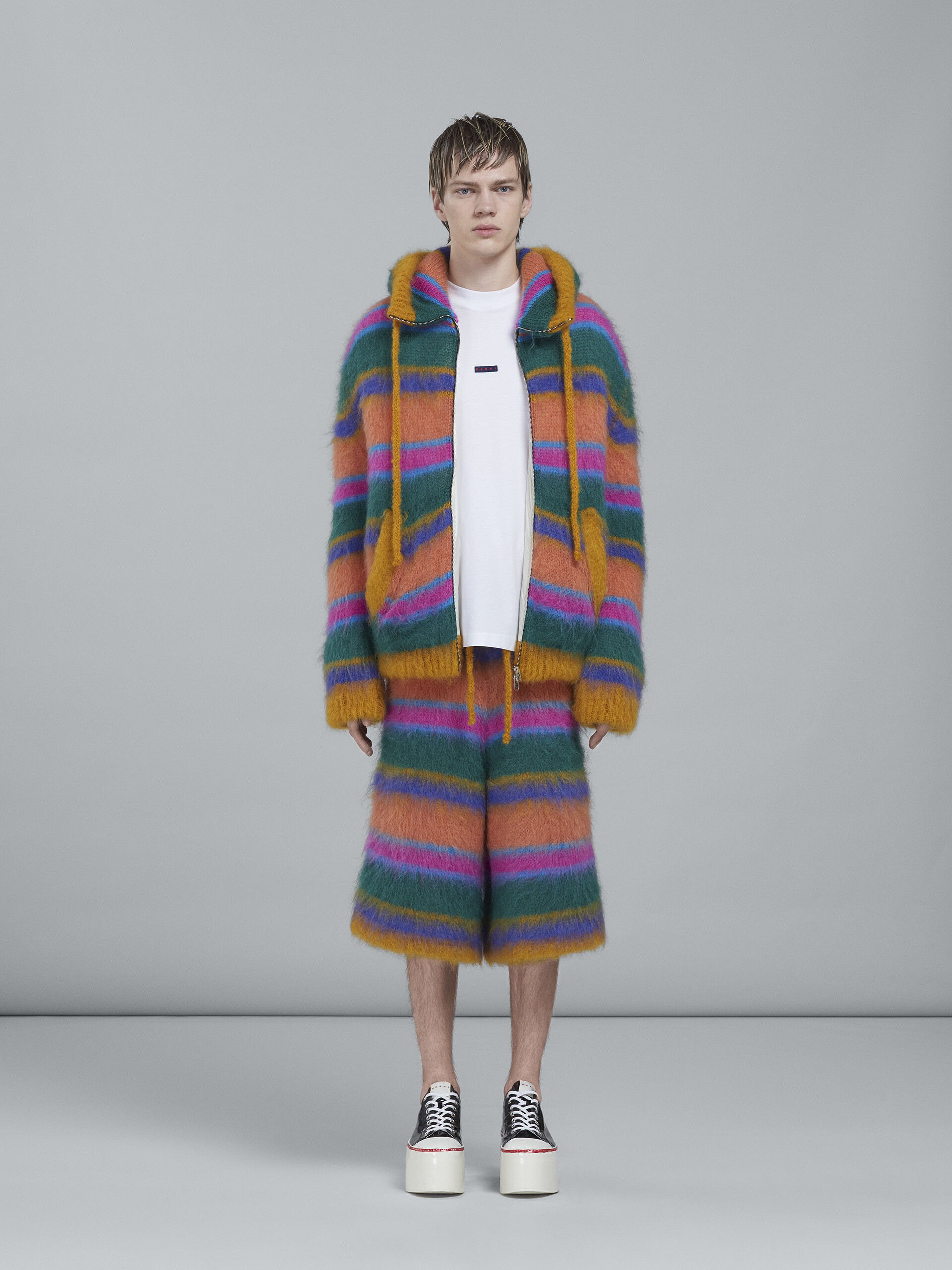 Striped mohair and wool hooded cardigan - Pullovers - Image 2