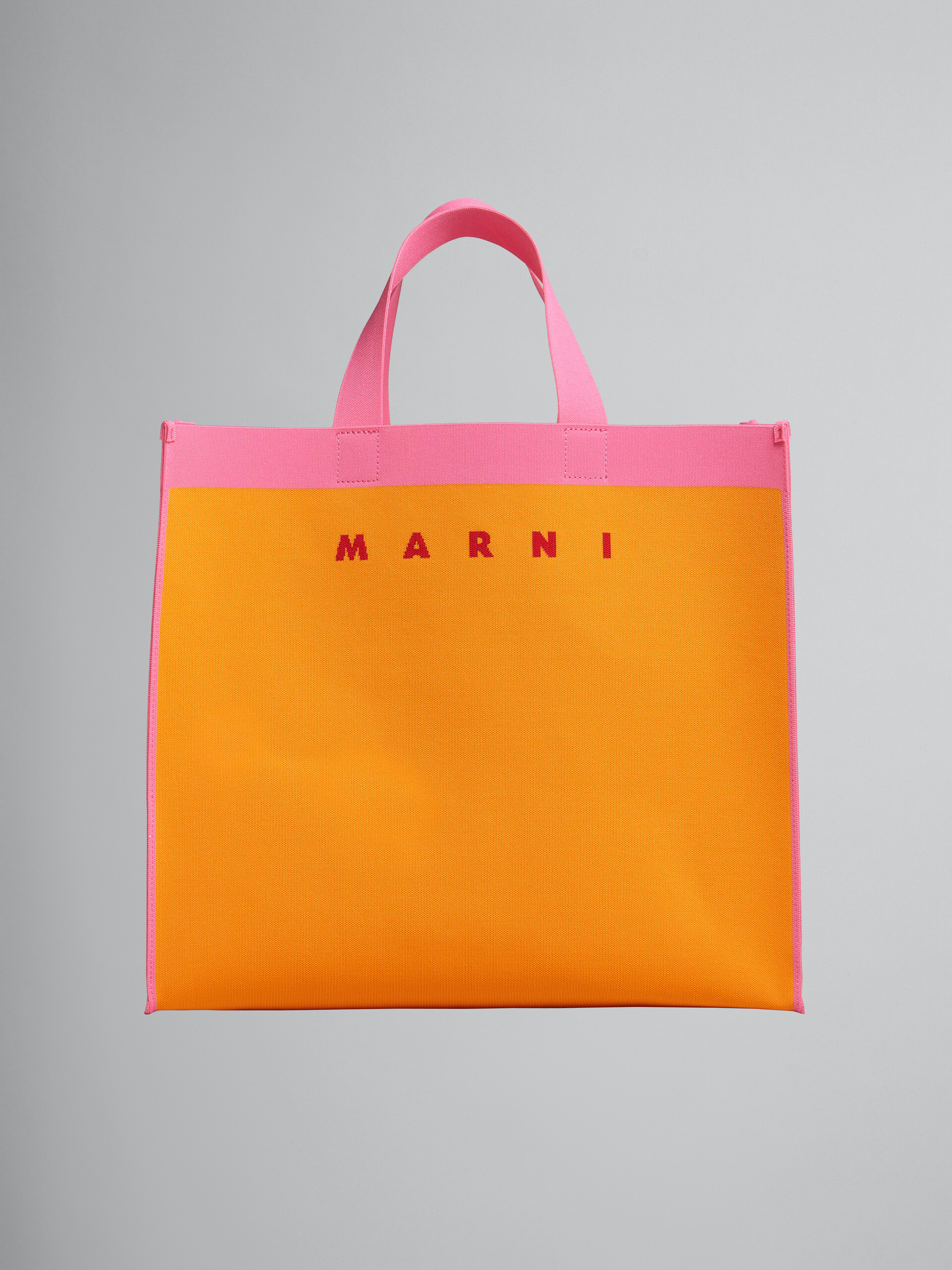 Orange and pink jacquard shopping bag - Shopping Bags - Image 1