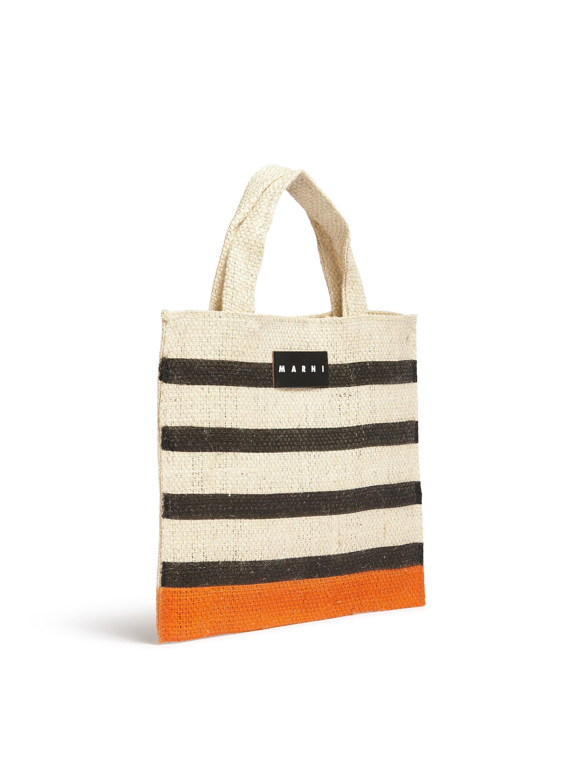 MARNI MARKET small bag in black and orange natural fiber - Bags - Image 2