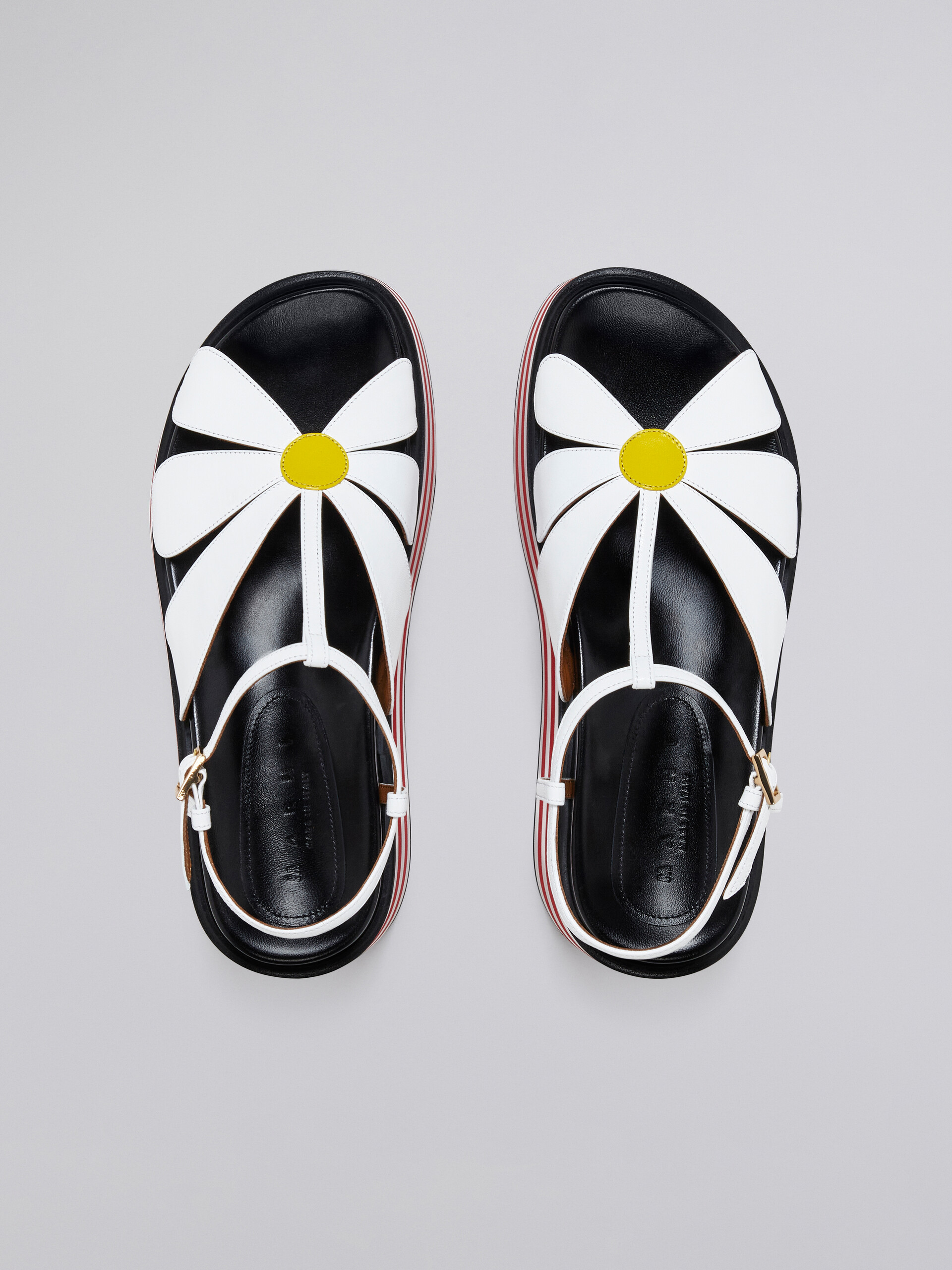 White leather flower wedge sandal - Sandals - Image 4
