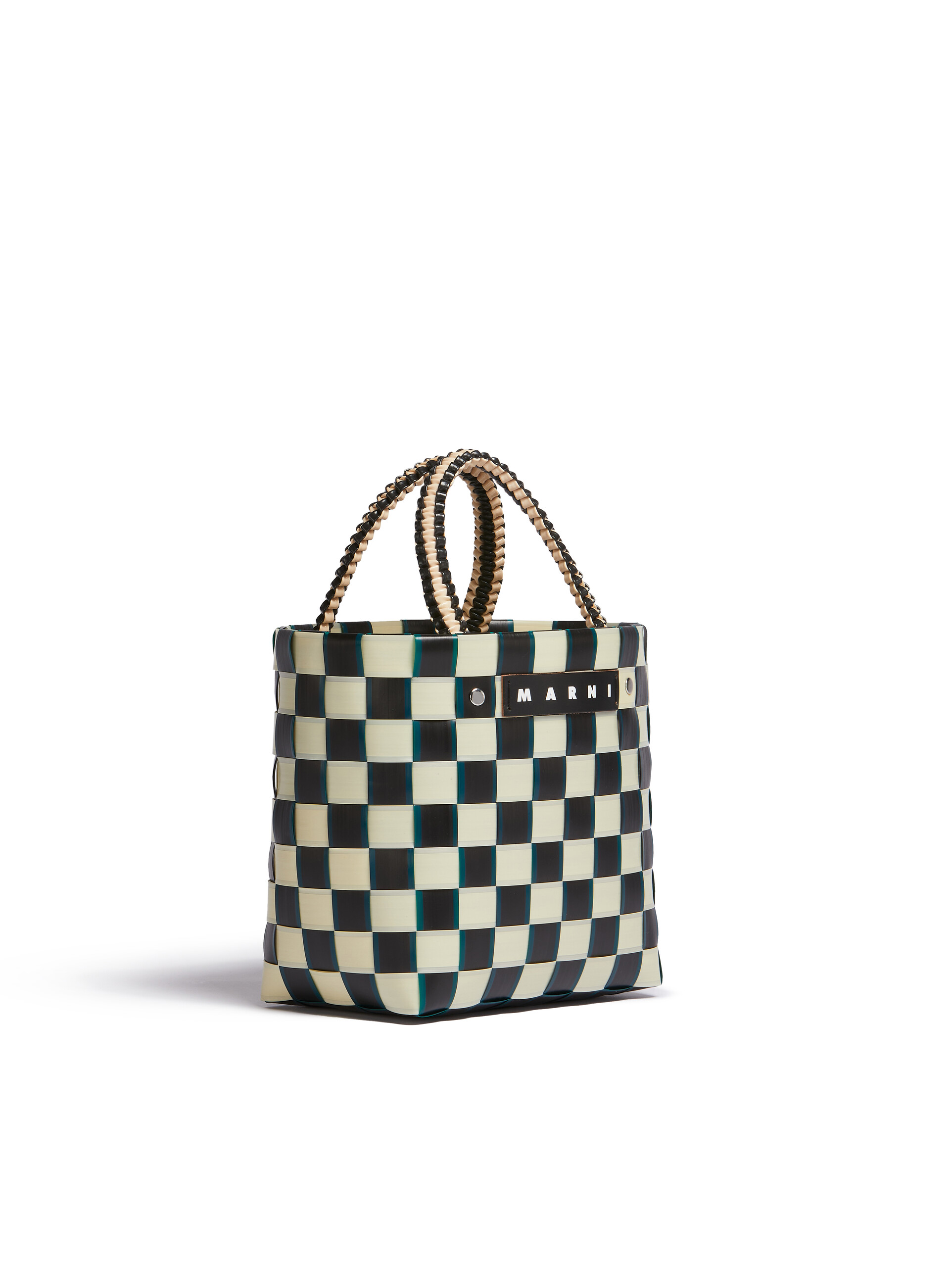 オレンジ&ブラック ウォーブン素材製 MARNI MARKET TAPE BASKETバッグ - ショッピングバッグ - Image 2