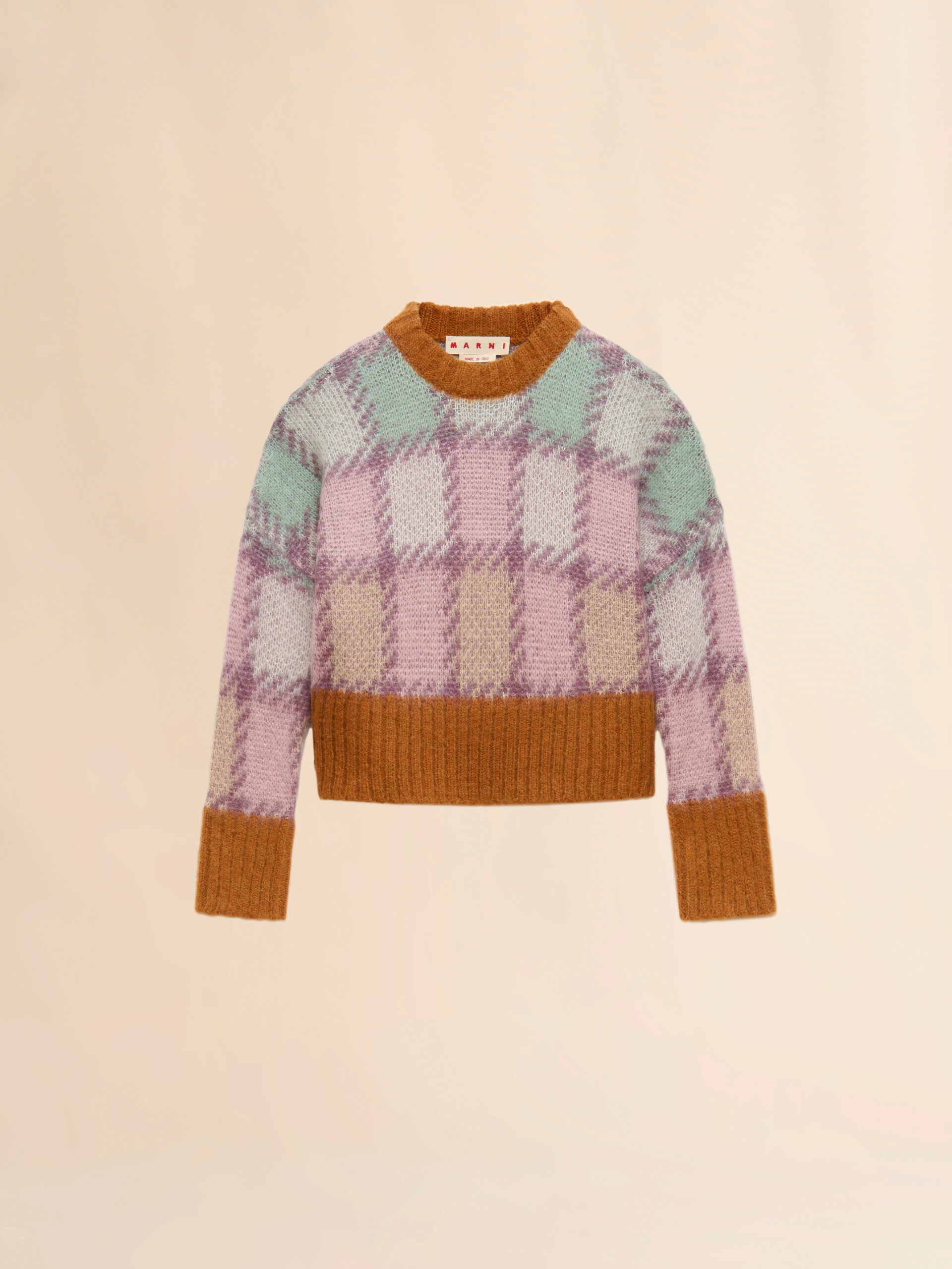 Purple mohair checked jumper - Pullovers - Image 1