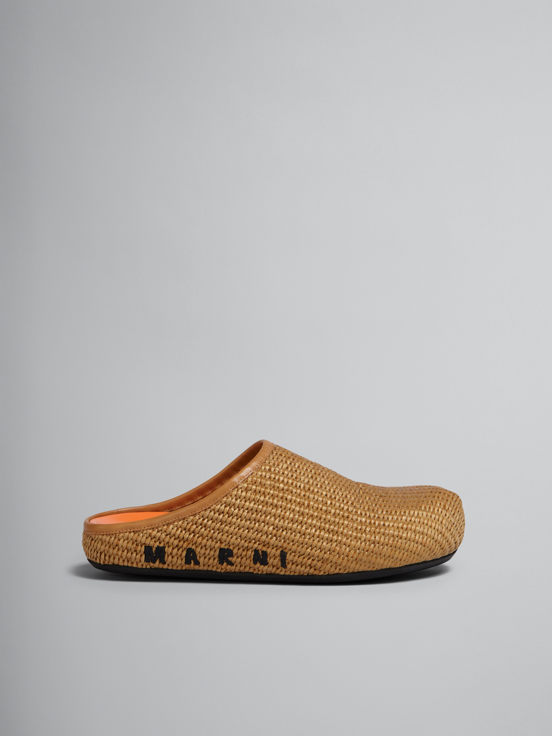 Brown raffia and leather Fussbett sabot - Clogs - Image 1
