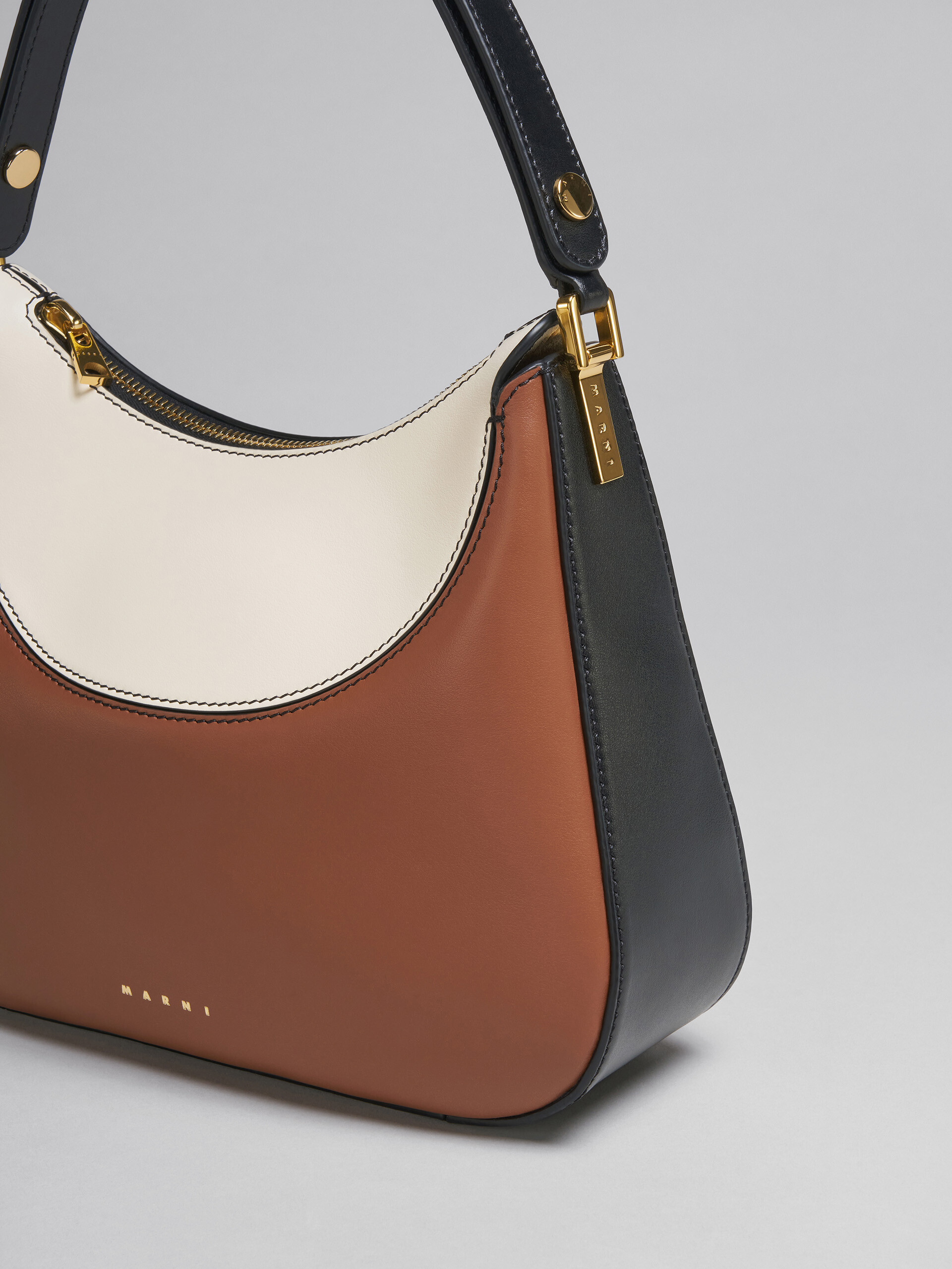 Milano small bag in brown black and white - Handbag - Image 5