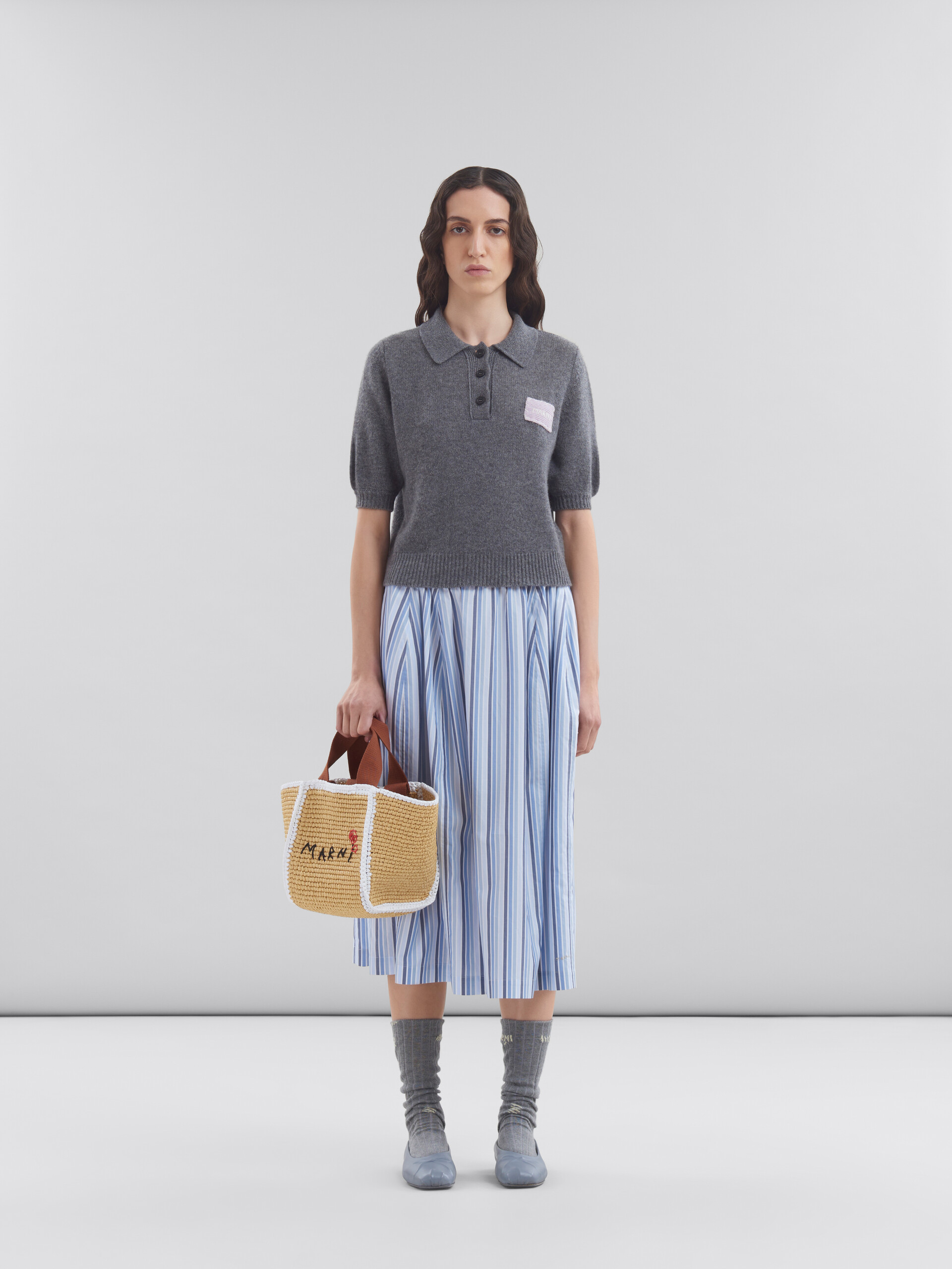 Sillo shopping bag piccola in maglia macramé effetto rafia naturale - Borse shopping - Image 2