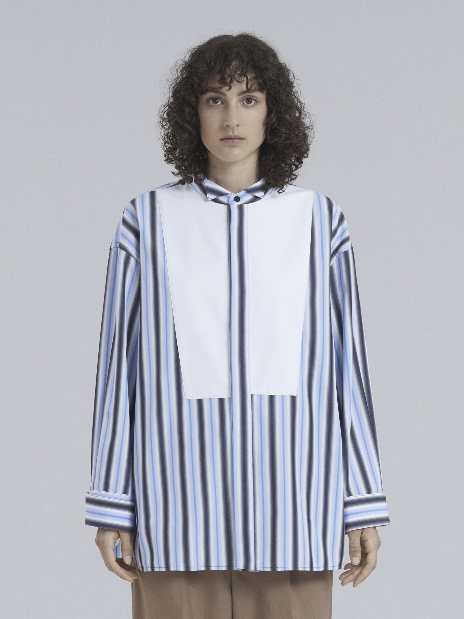 Tuxedo striped cotton poplin shirt - Shirts - Image 2