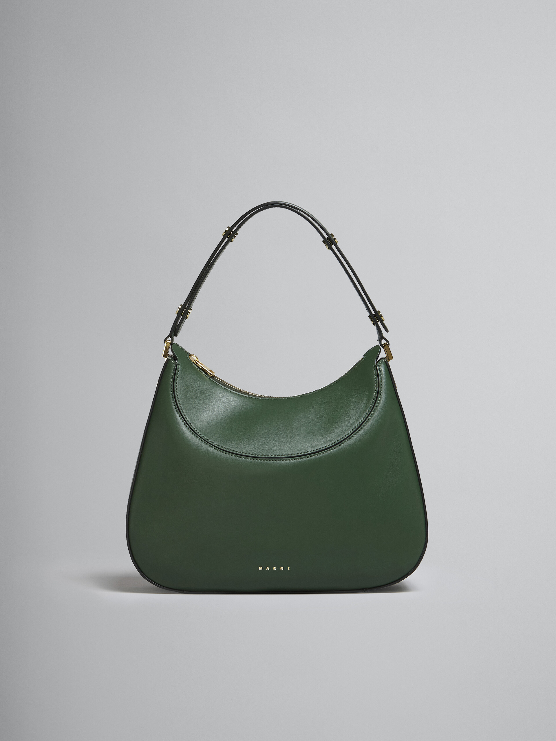 Milano large bag in green leather - Handbag - Image 1