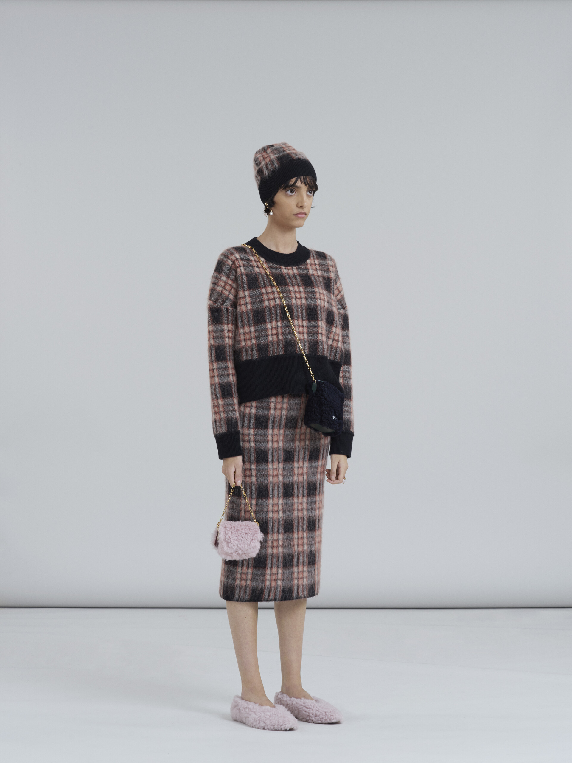 Wool and brushed mohair checked sweater - Pullovers - Image 5