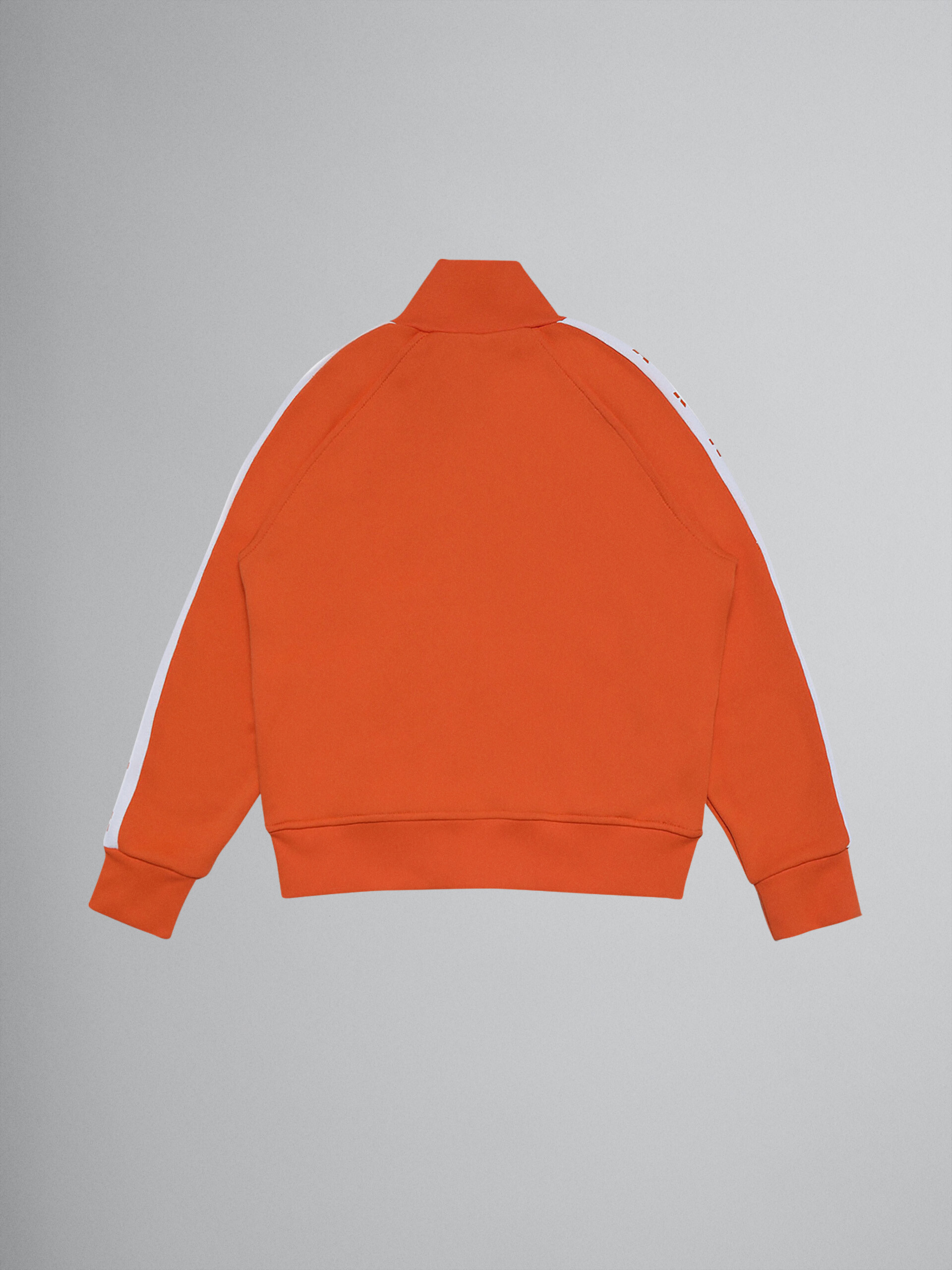 Sweat-shirt zippé en coton technique orange - Maille - Image 2