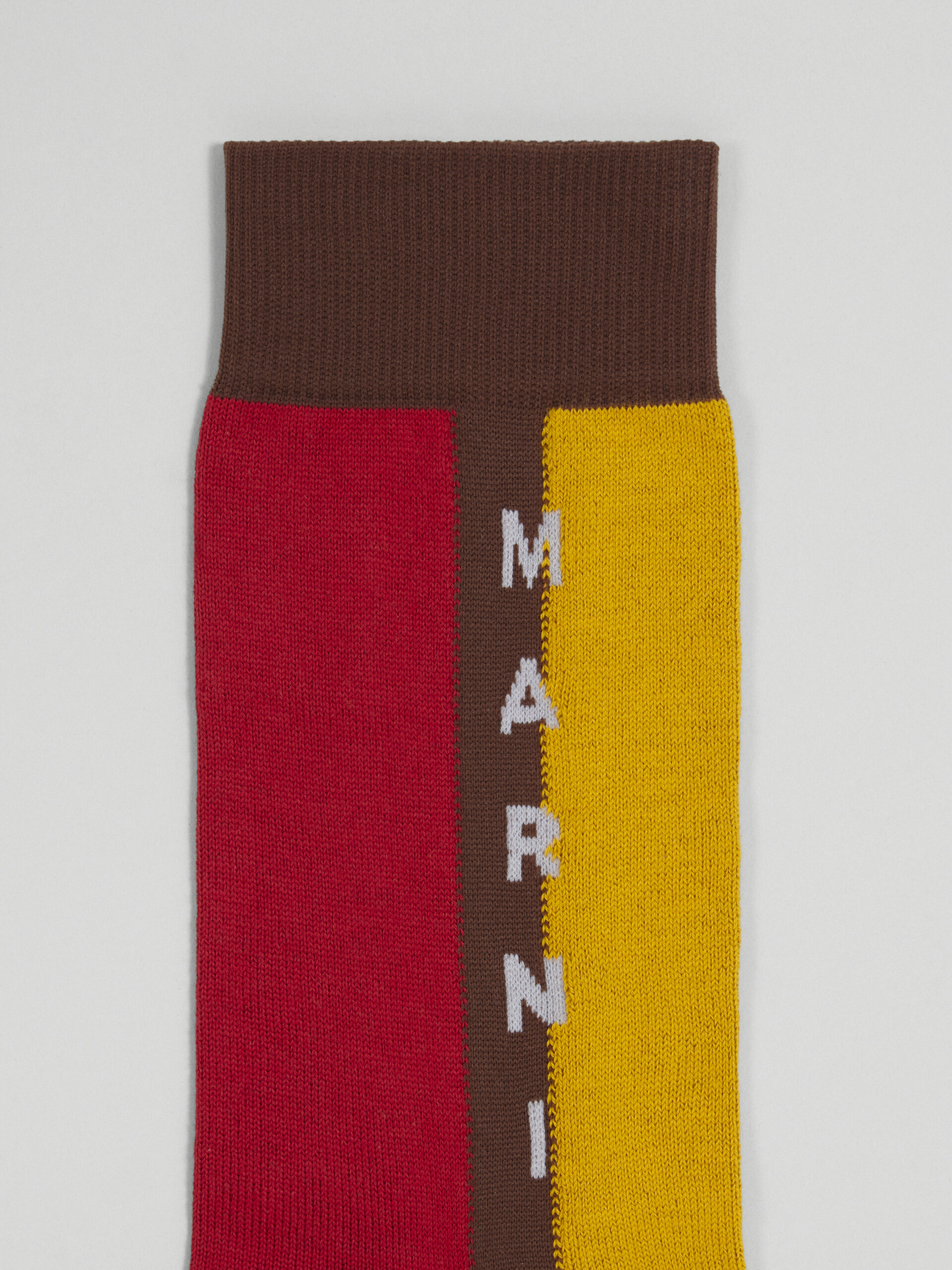 Red and yellow lisle cotton and nylon sock - Socks - Image 3