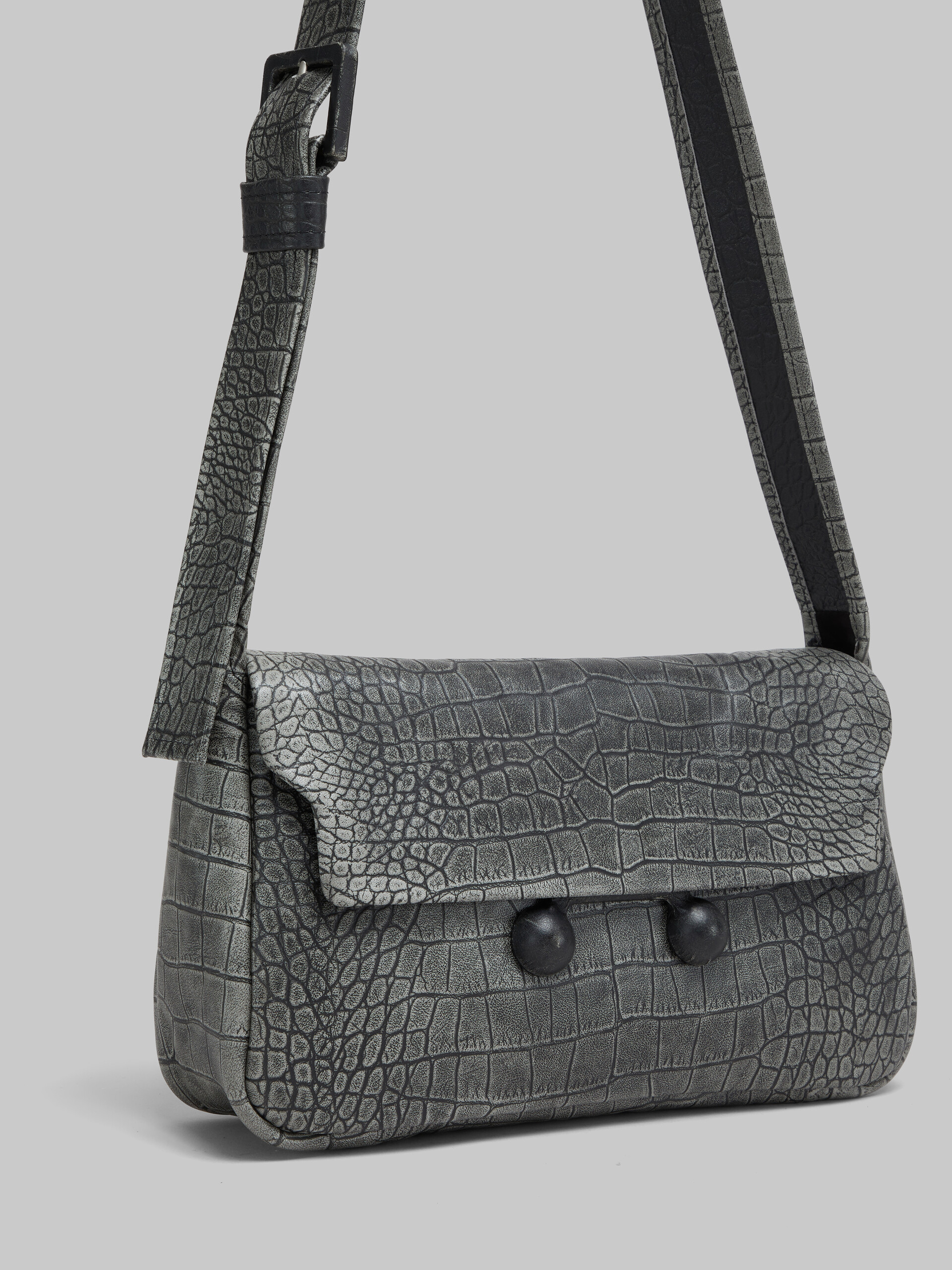Black crocodile print leather medium Trunkaroo handbag - Shoulder Bags - Image 4