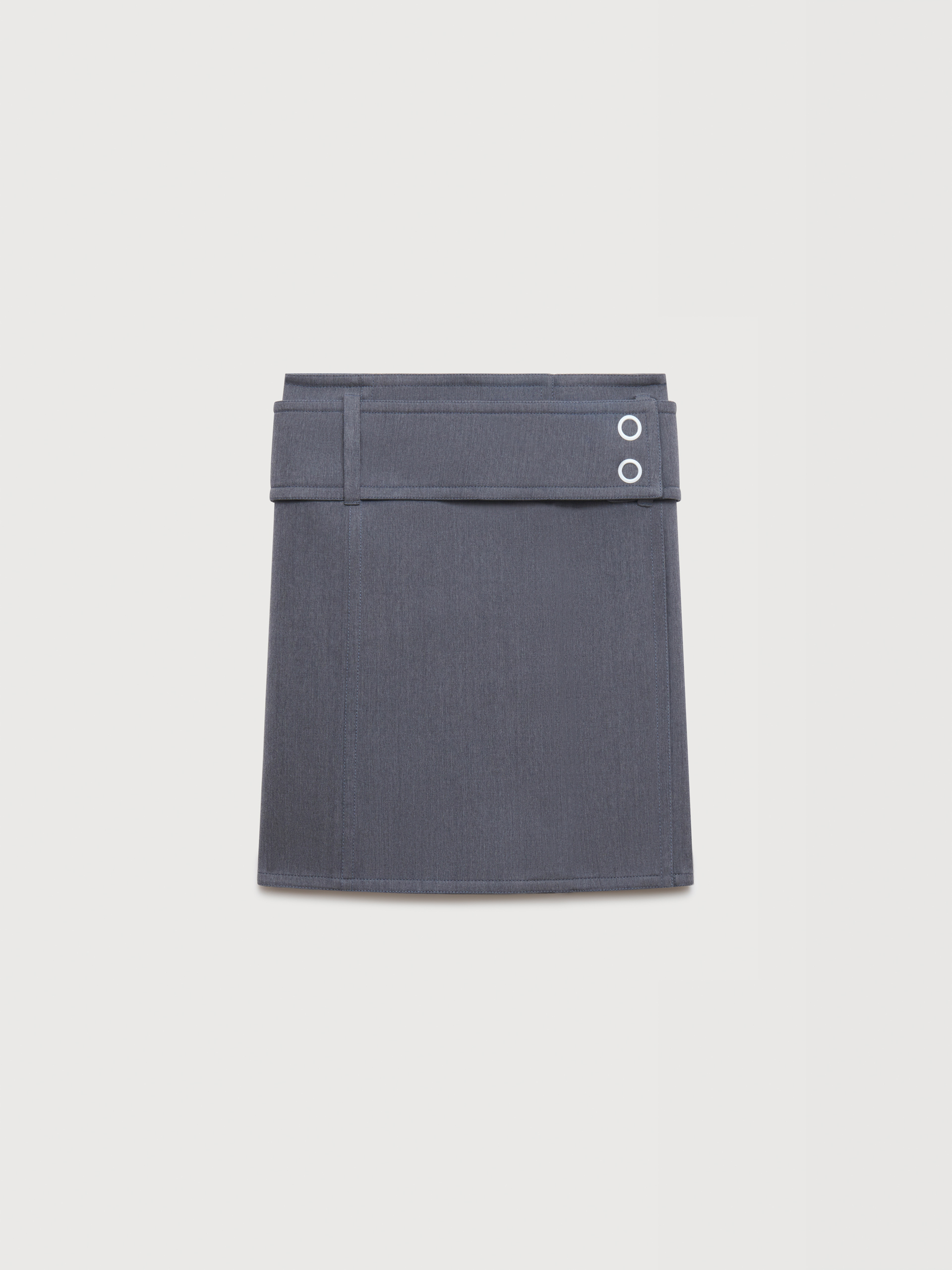 Grey wool wrap skirt with wide belt - Skirts - Image 1