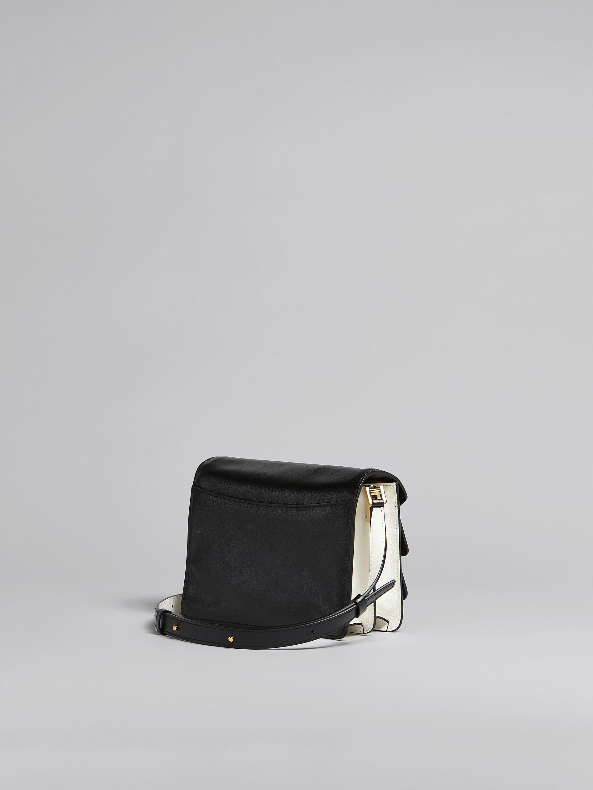 Trunk Soft Medium Bag in black and white leather - Shoulder Bag - Image 3