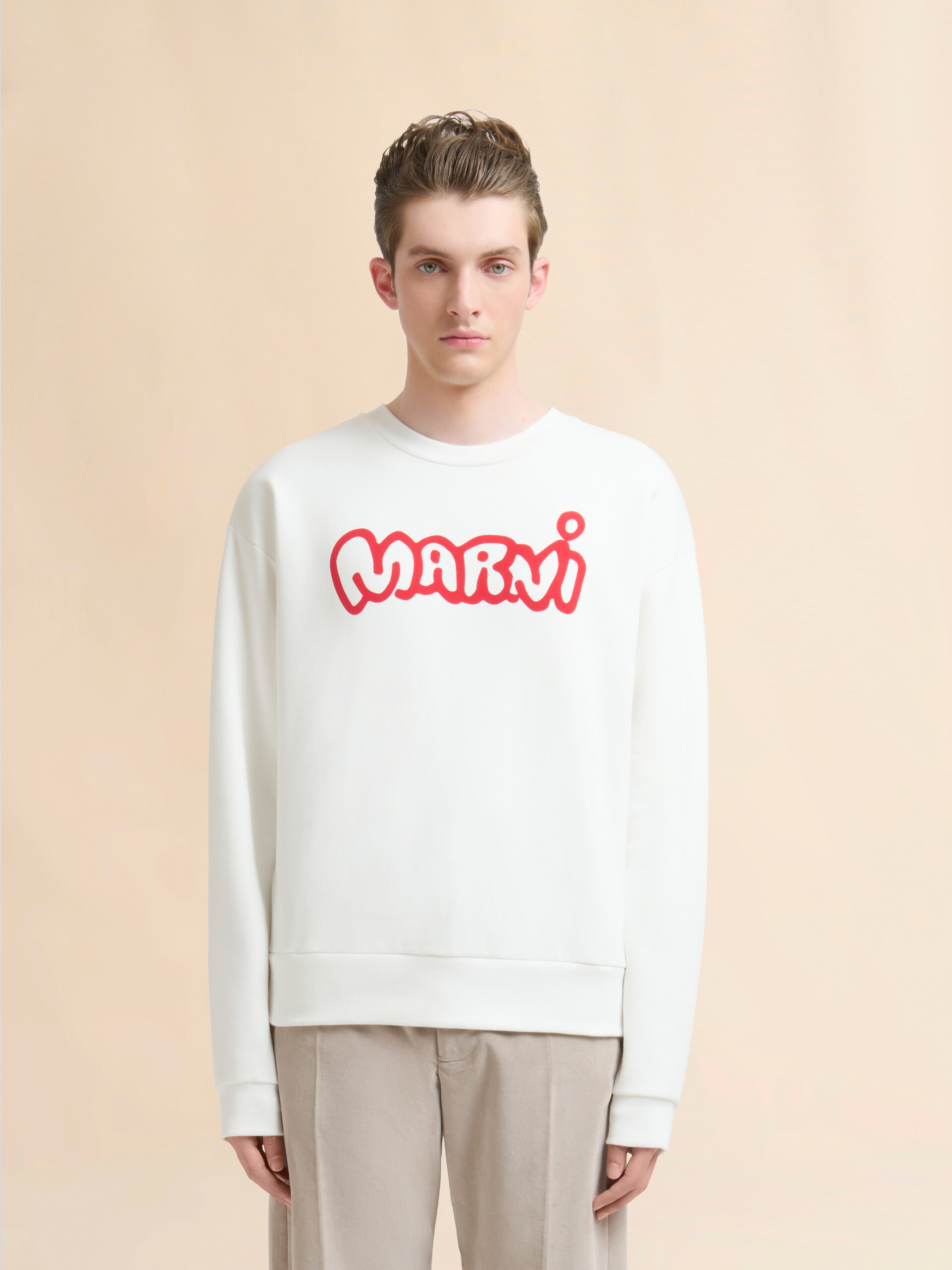 ホワイト コットン製スウェットシャツ ロゴプリント - ニット - Image 2