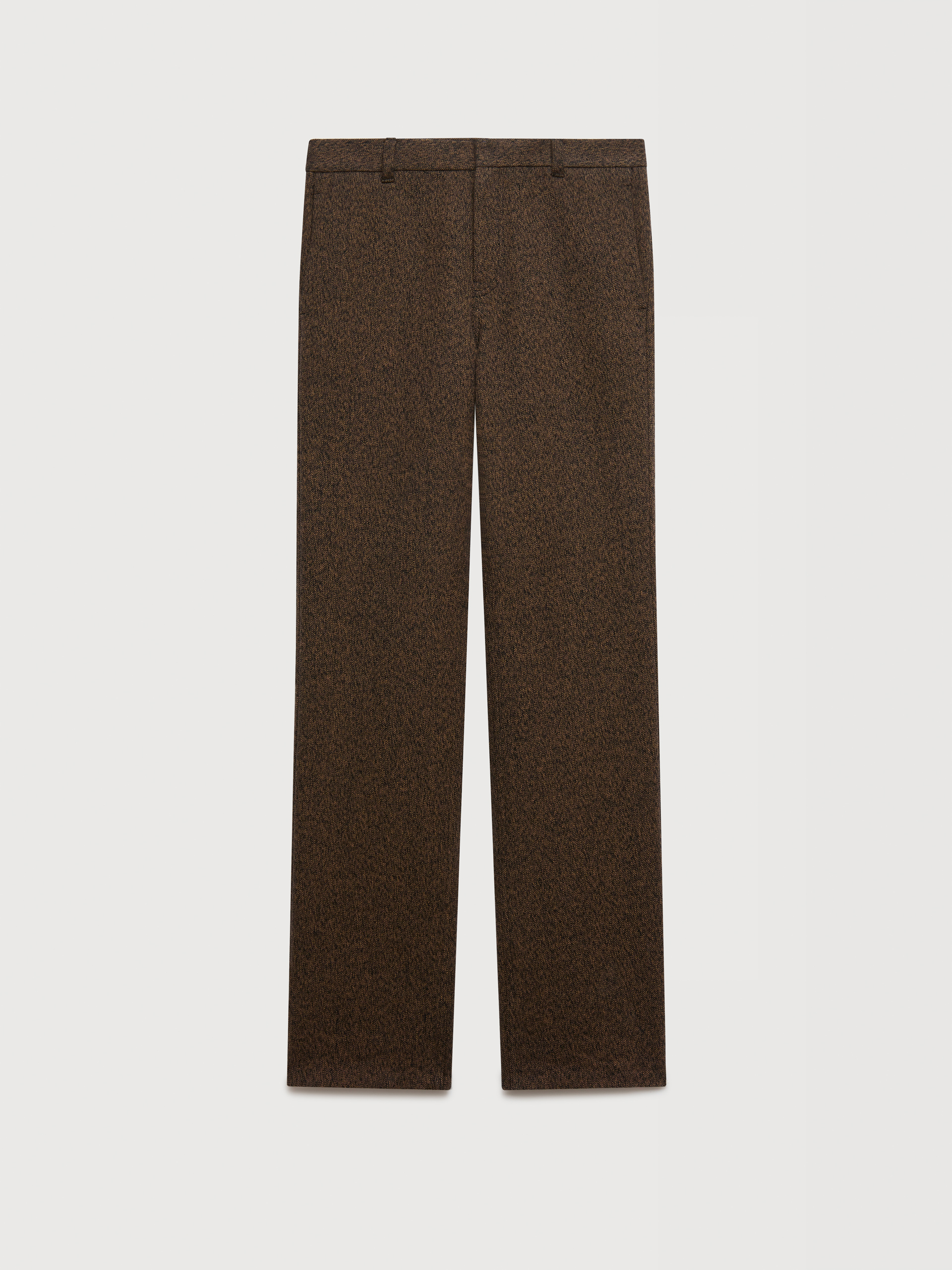 Pantal&oacute;n de lana y algod&oacute;n moulin&eacute; marr&oacute;n - Pantalones - Image 1