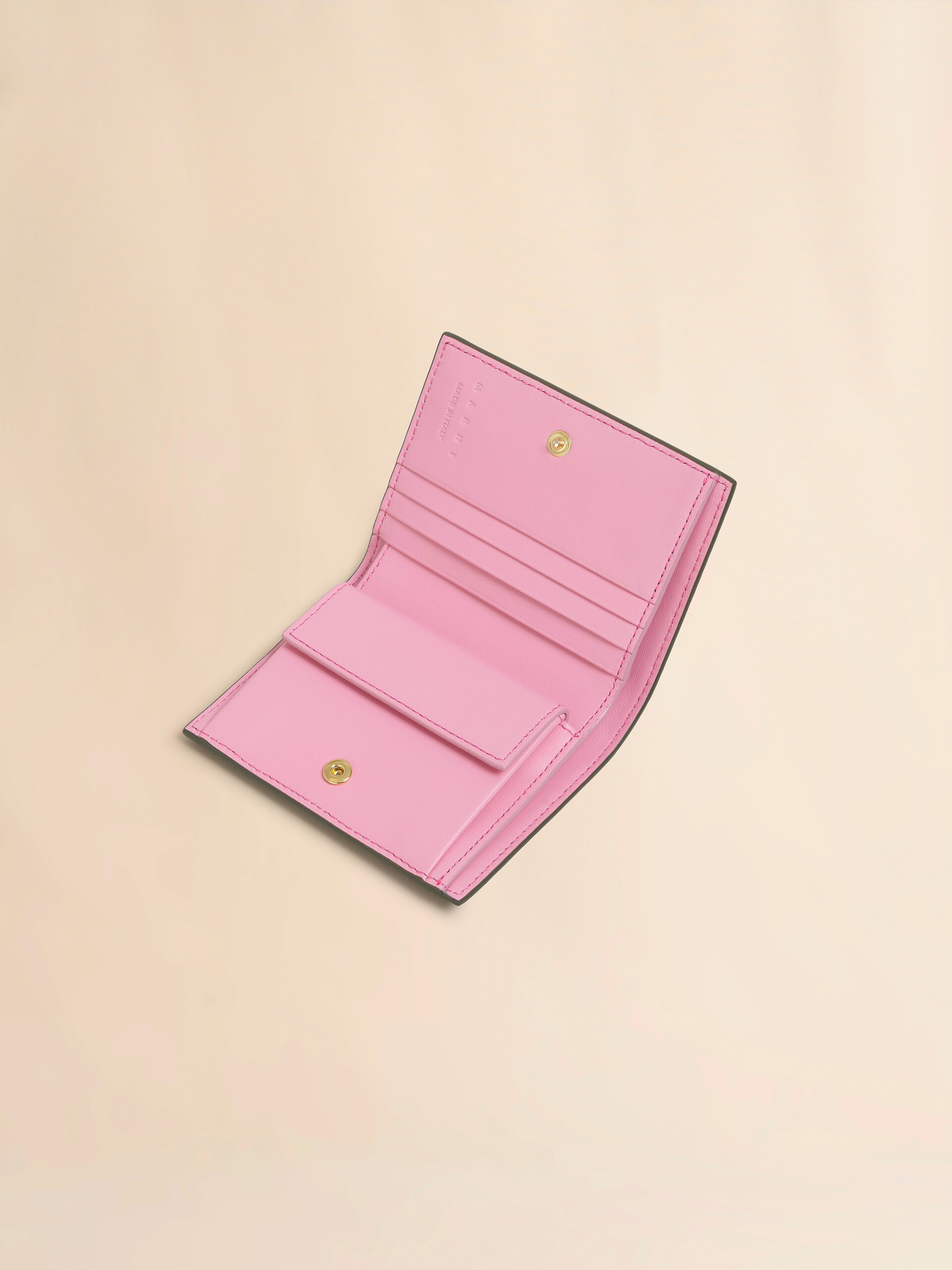 Sky blue bi-fold wallet with Marni Symbol embroidery - Wallets - Image 4