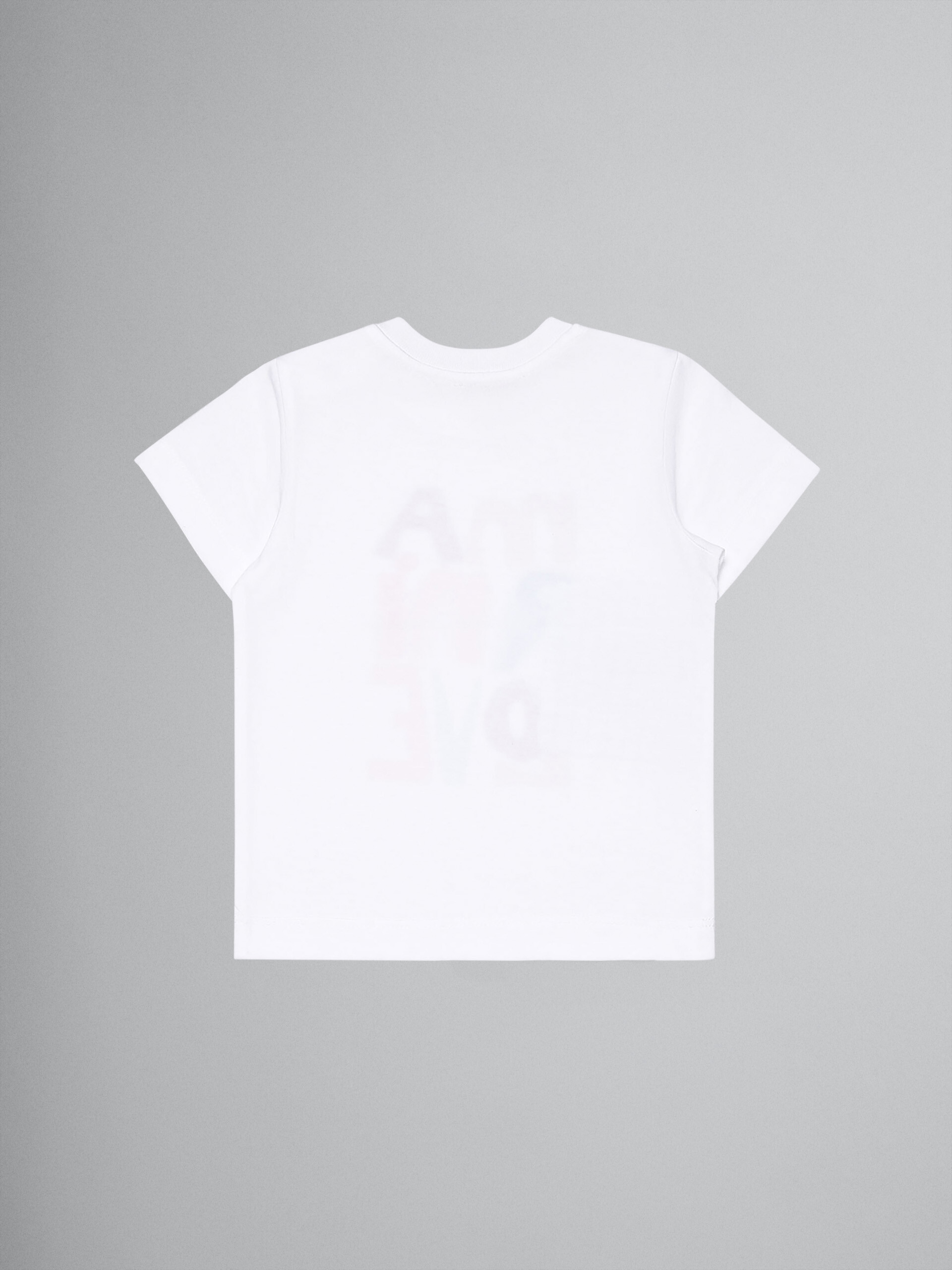 Multi-colour lettering white cotton jersey T-shirt - T-shirts - Image 2