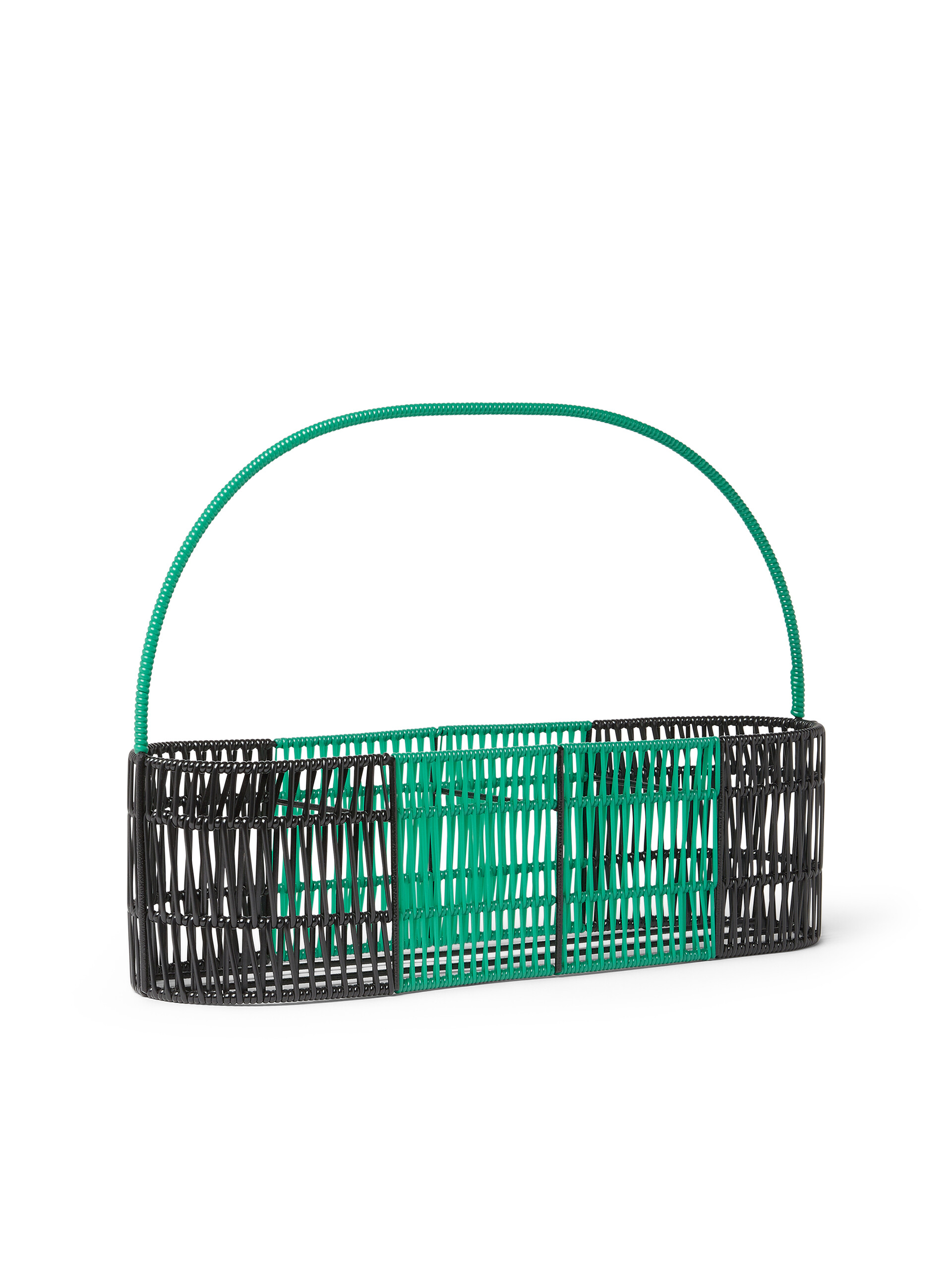 MARNI MARKET oval basket in metal and bi-coloured PVC with long handle - Furniture - Image 2