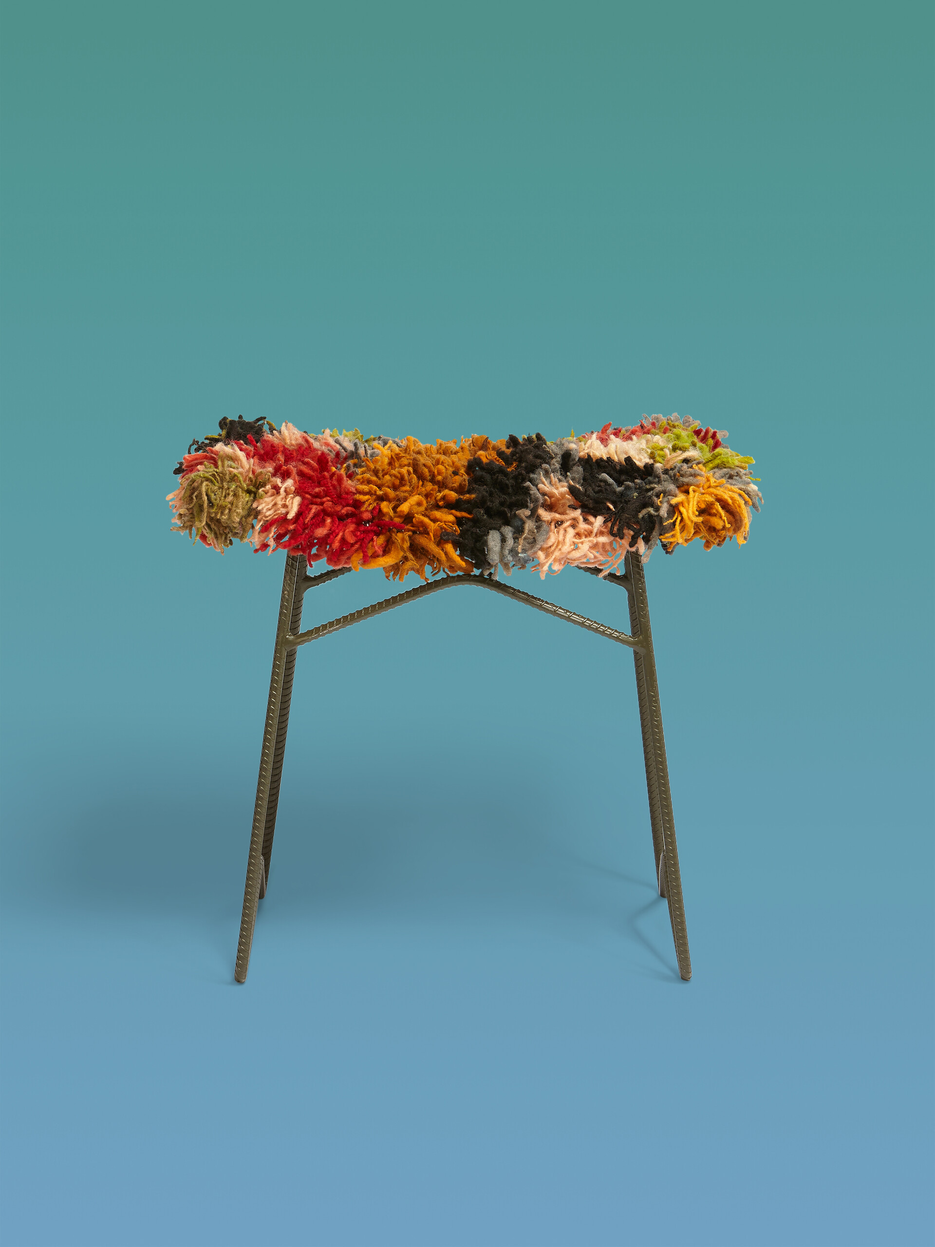 MARNI MARKET stool in iron multicolor yellow wool - Furniture - Image 1