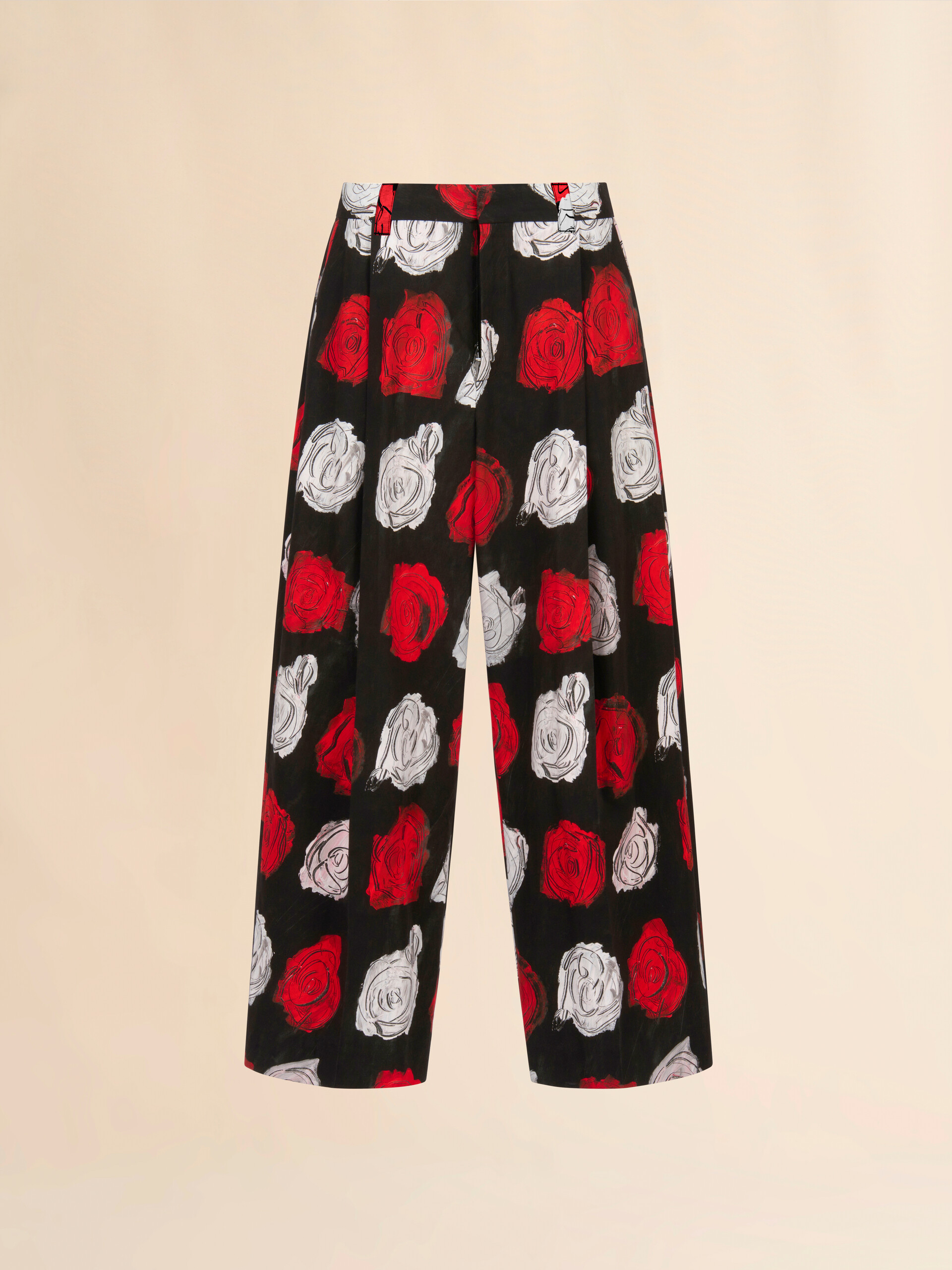 Black poplin trousers with Mercury print - Pants - Image 1