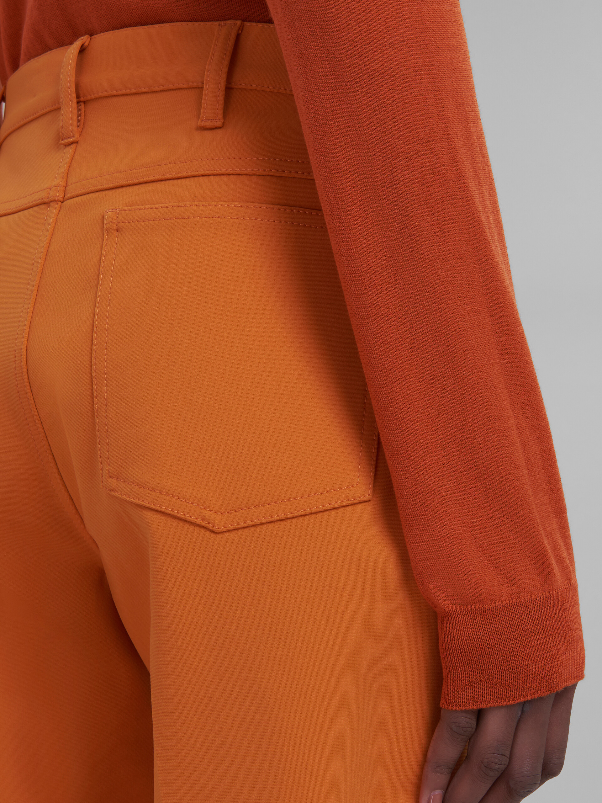 Orange flared jersey trousers - Pants - Image 4