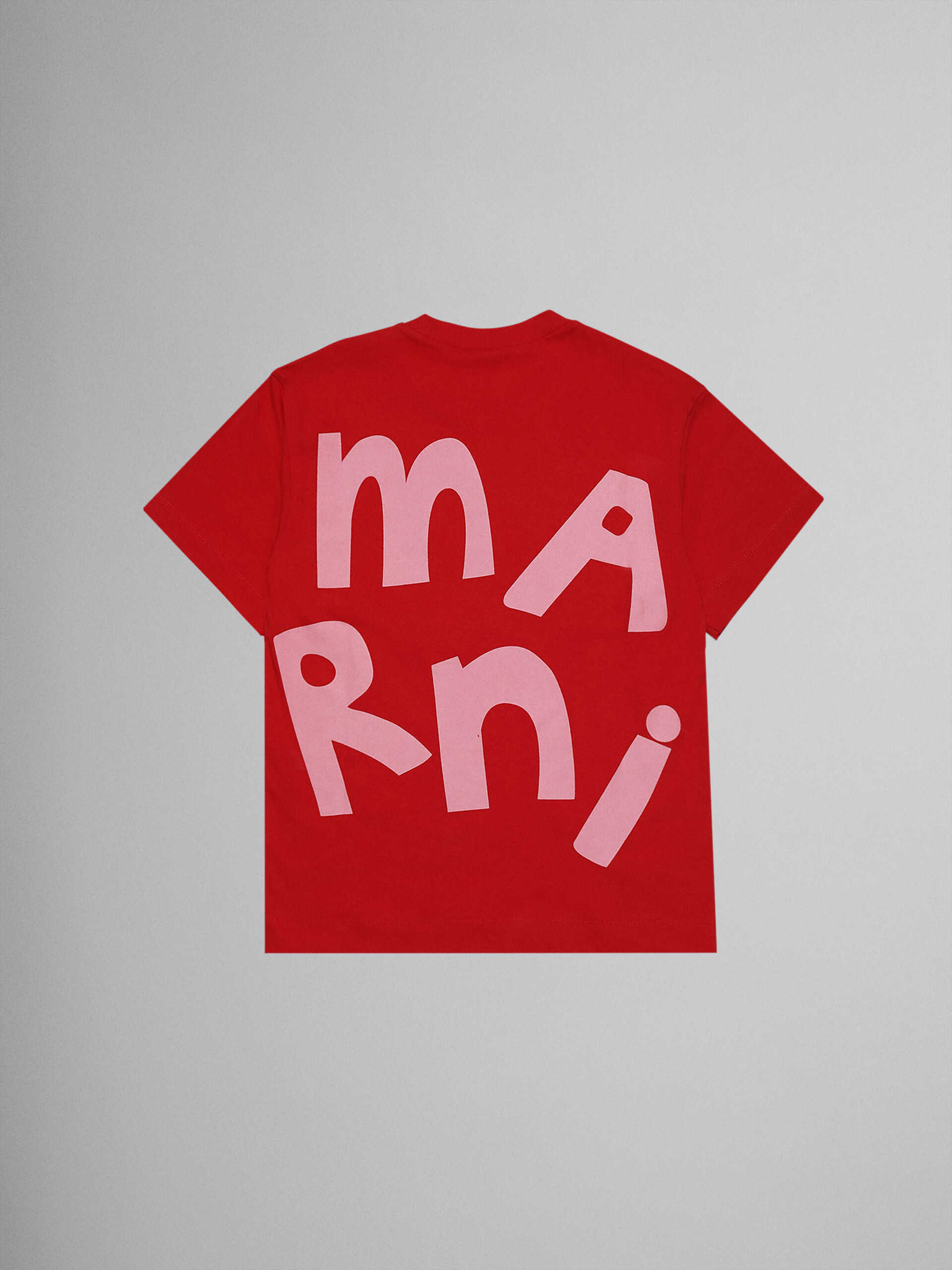 T-shirt maxi logo in jersey di cotone rosso - T-shirt - Image 2