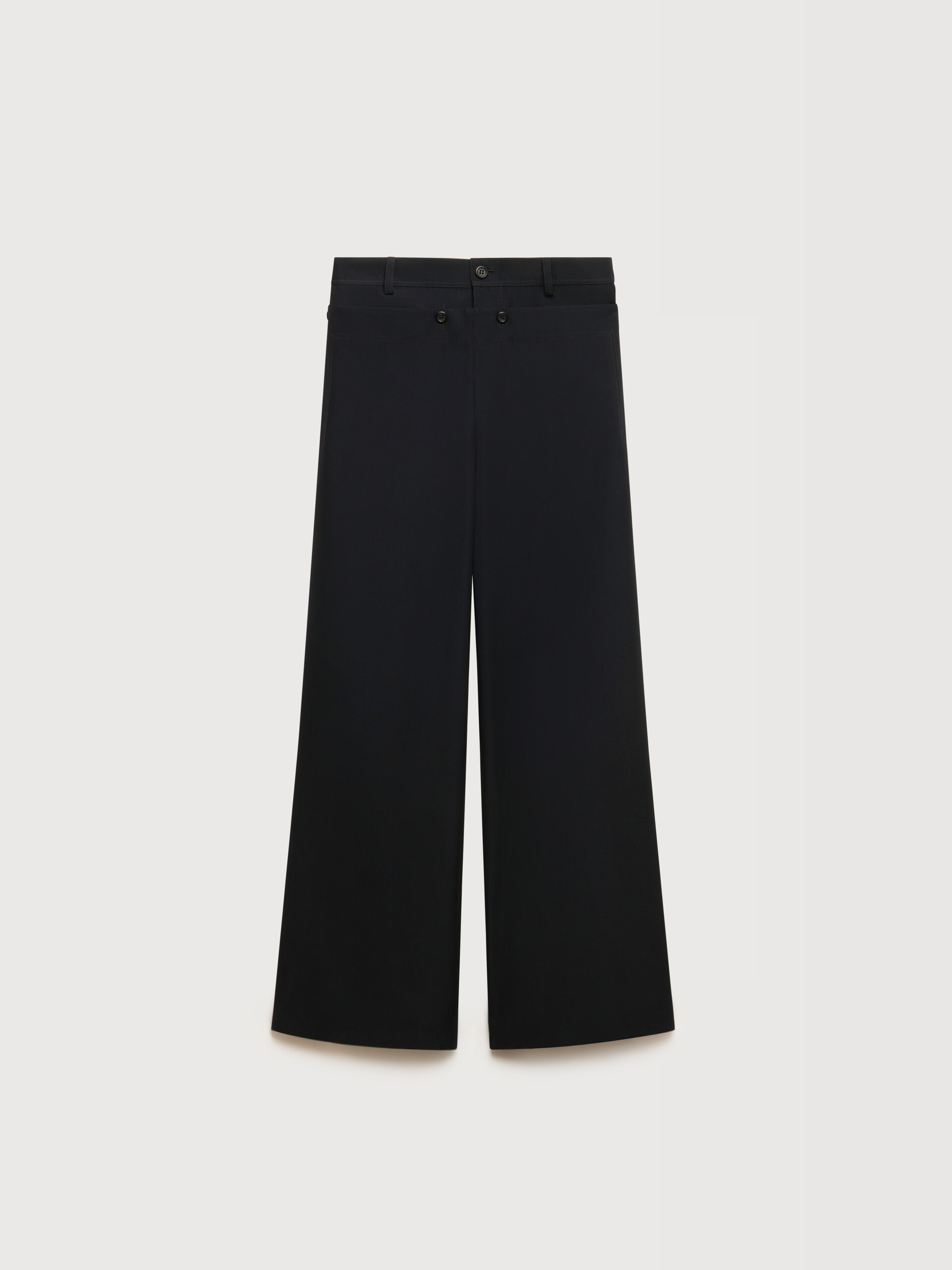 Brown technical wool trousers with buttoned flap - Pants - Image 1