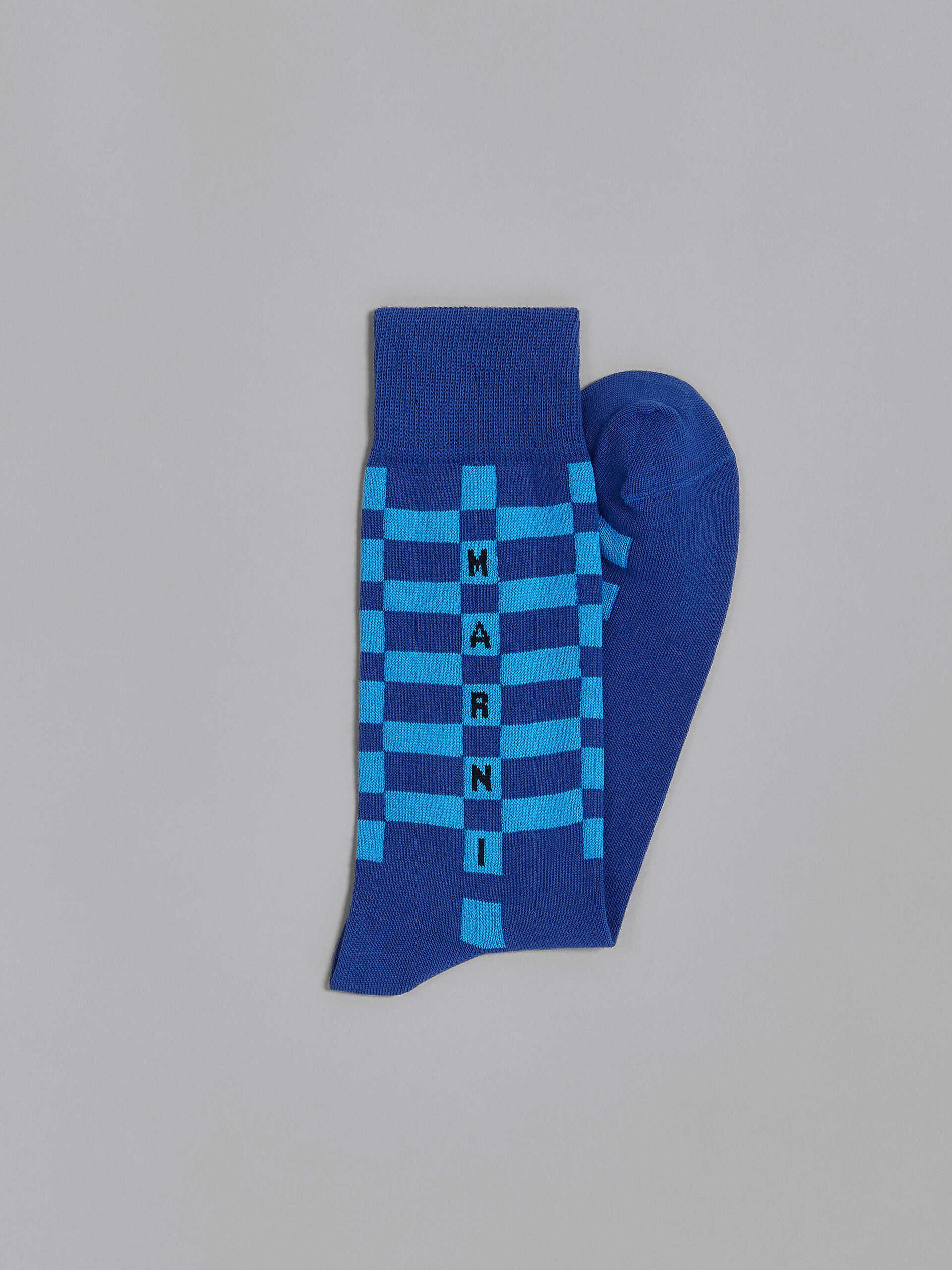 Chaussettes bleues en coton et nylon - Chaussettes - Image 2