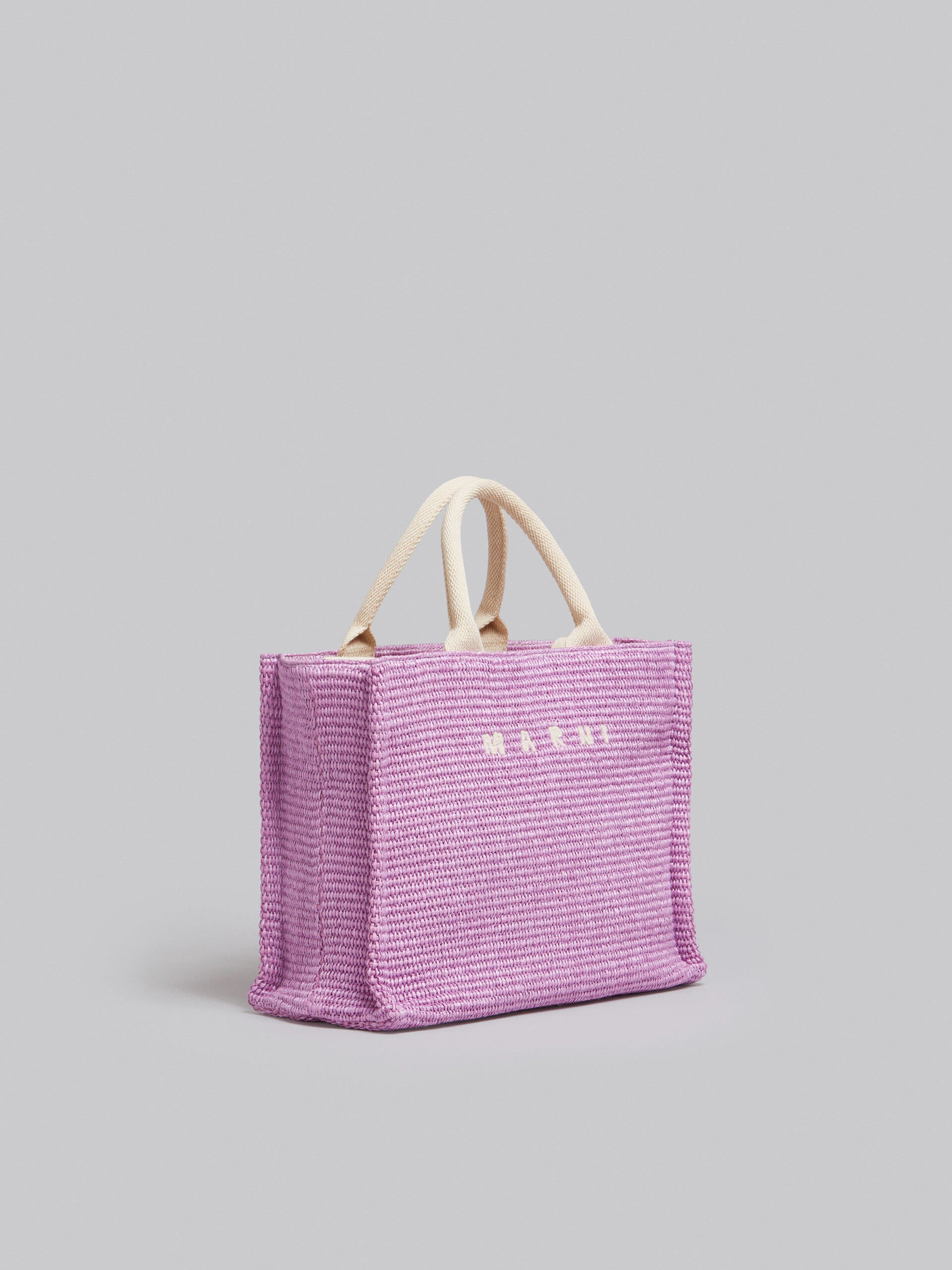 Lilac raffia Small Tote Bag - Shopping Bags - Image 6