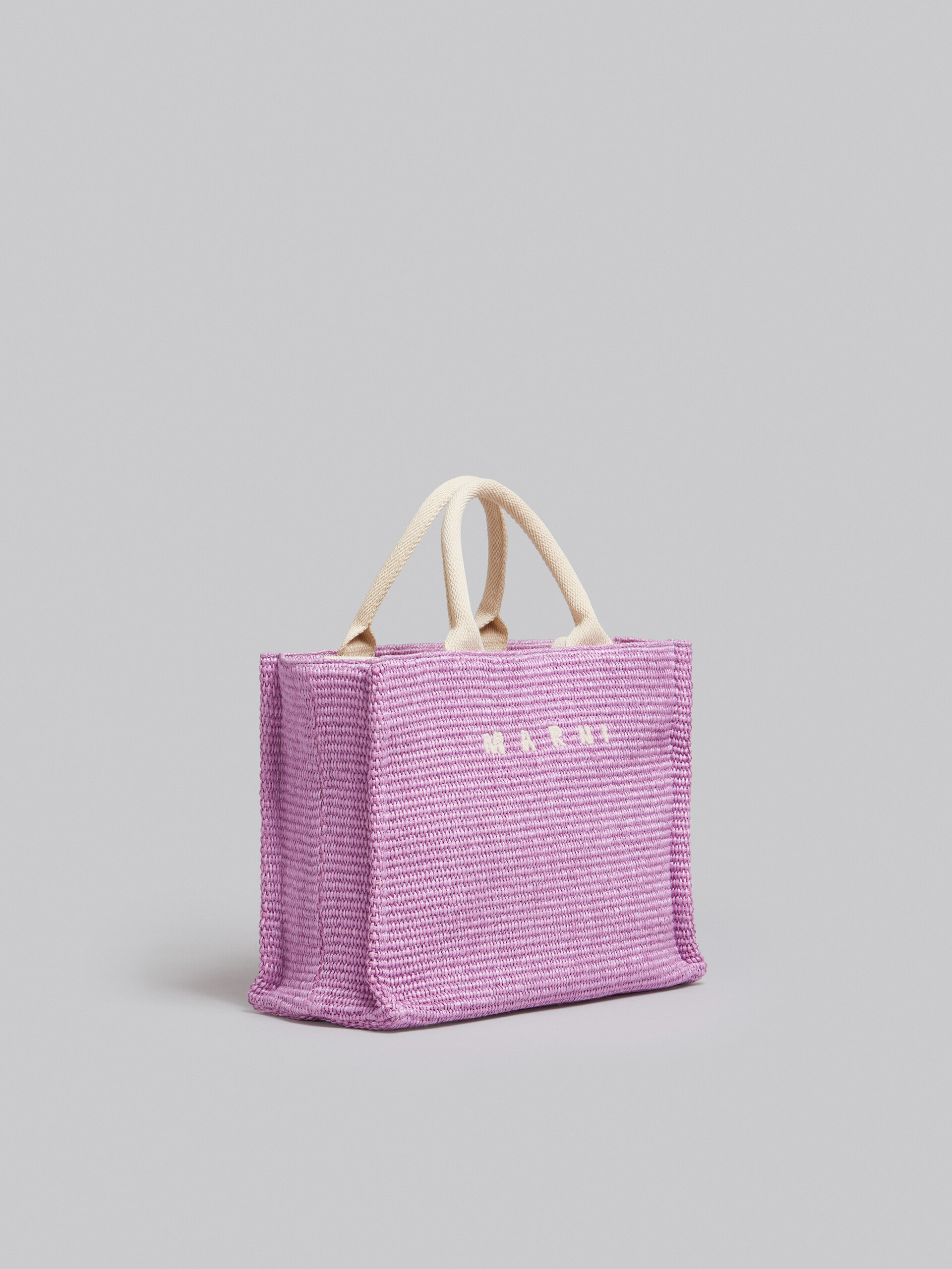 Small Tote in lilac raffia-effect fabric | Marni