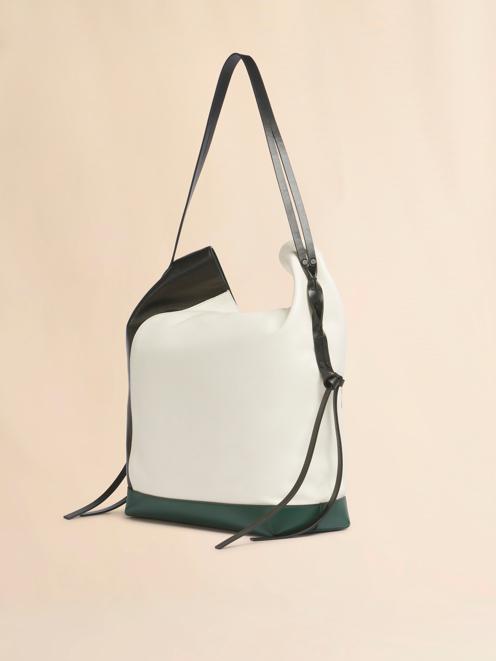 White black and green leather Pod 2.0 large hobo bag - Shoulder Bags - Image 3