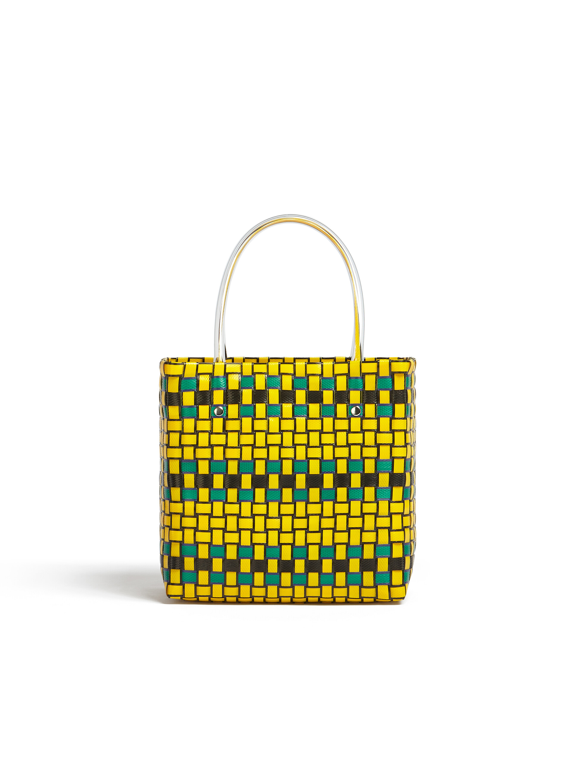MARNI MARKET BASKET bag in yellow woven material - Shopping Bags - Image 3