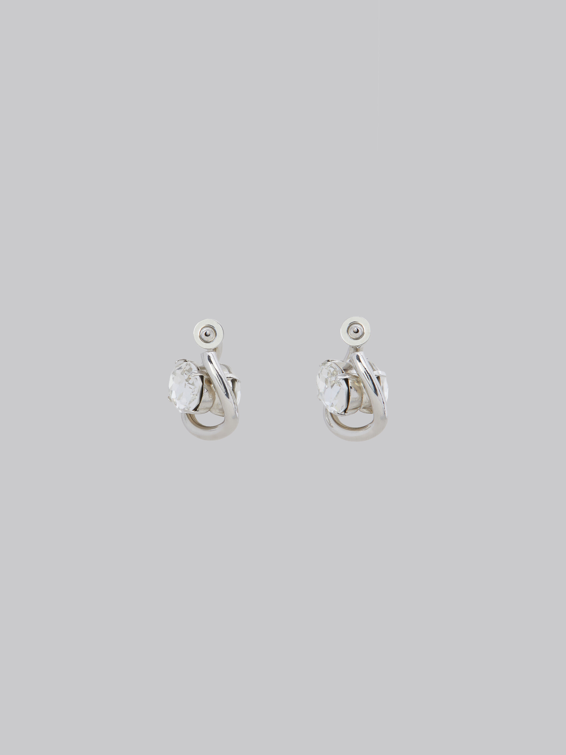 Twisted hoop earrings with rhinestone details - Earrings - Image 3