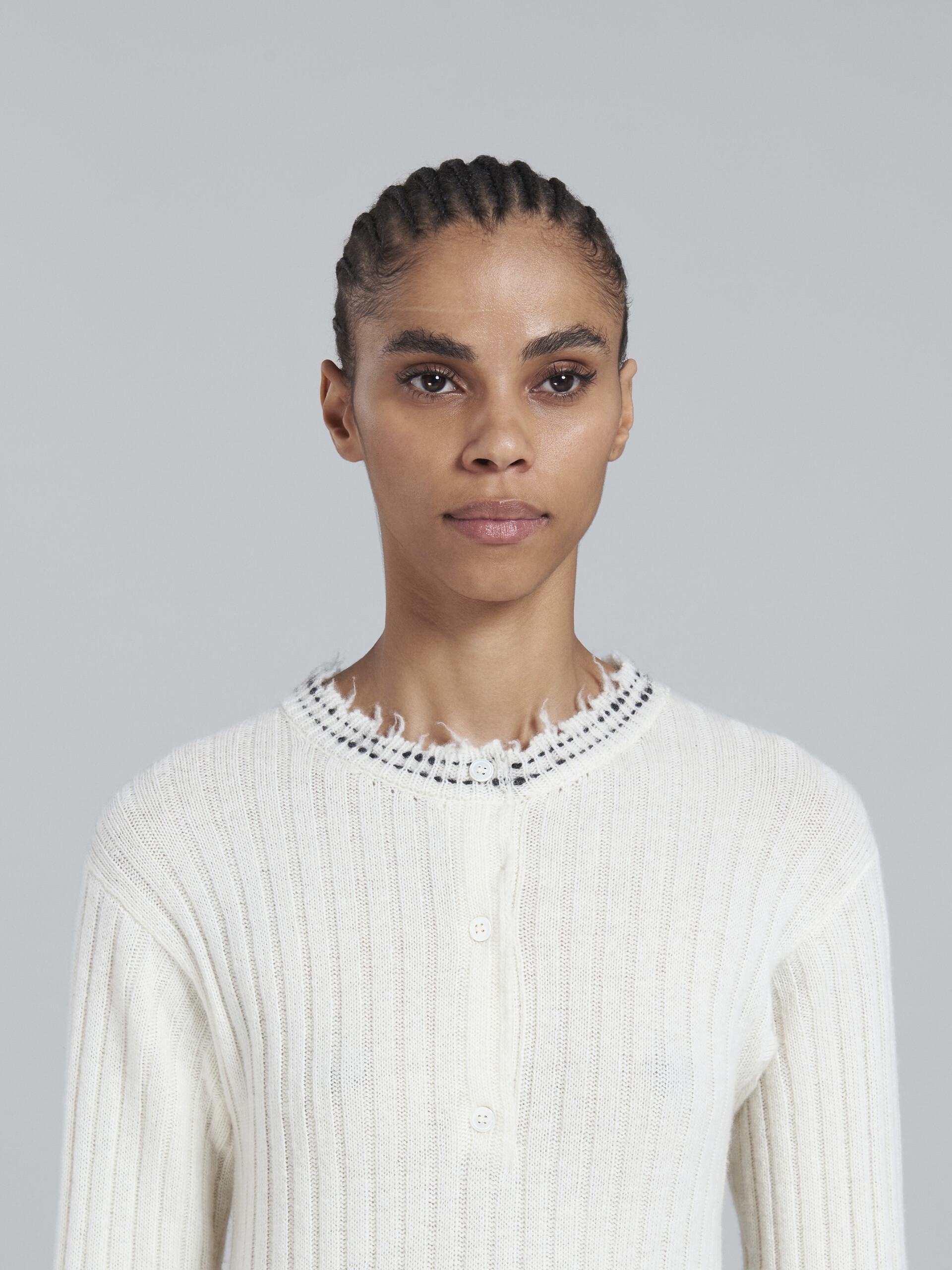 White knitted wool sweater - Pullovers - Image 4