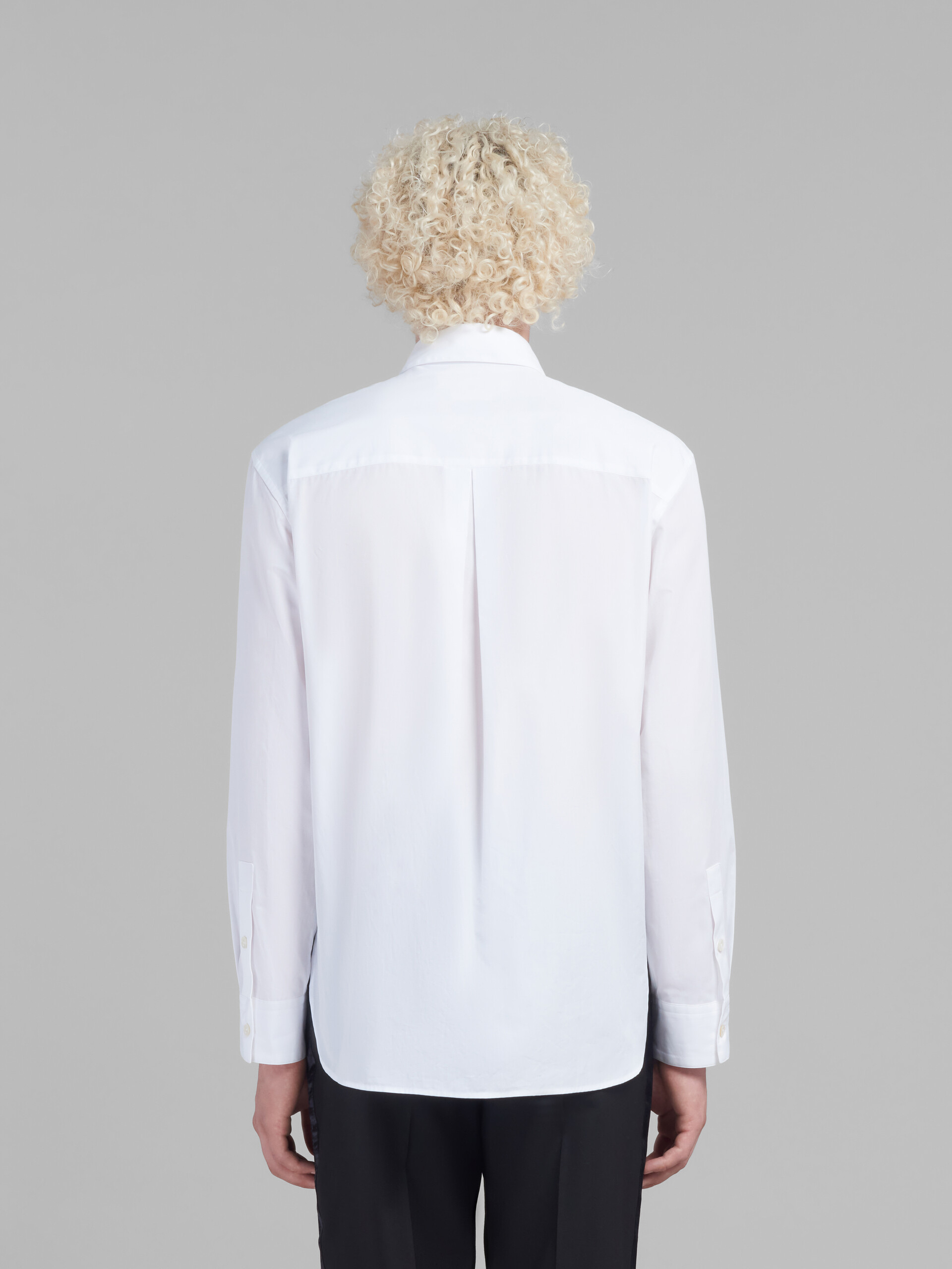 White poplin shirt with bead mending - Shirts - Image 3